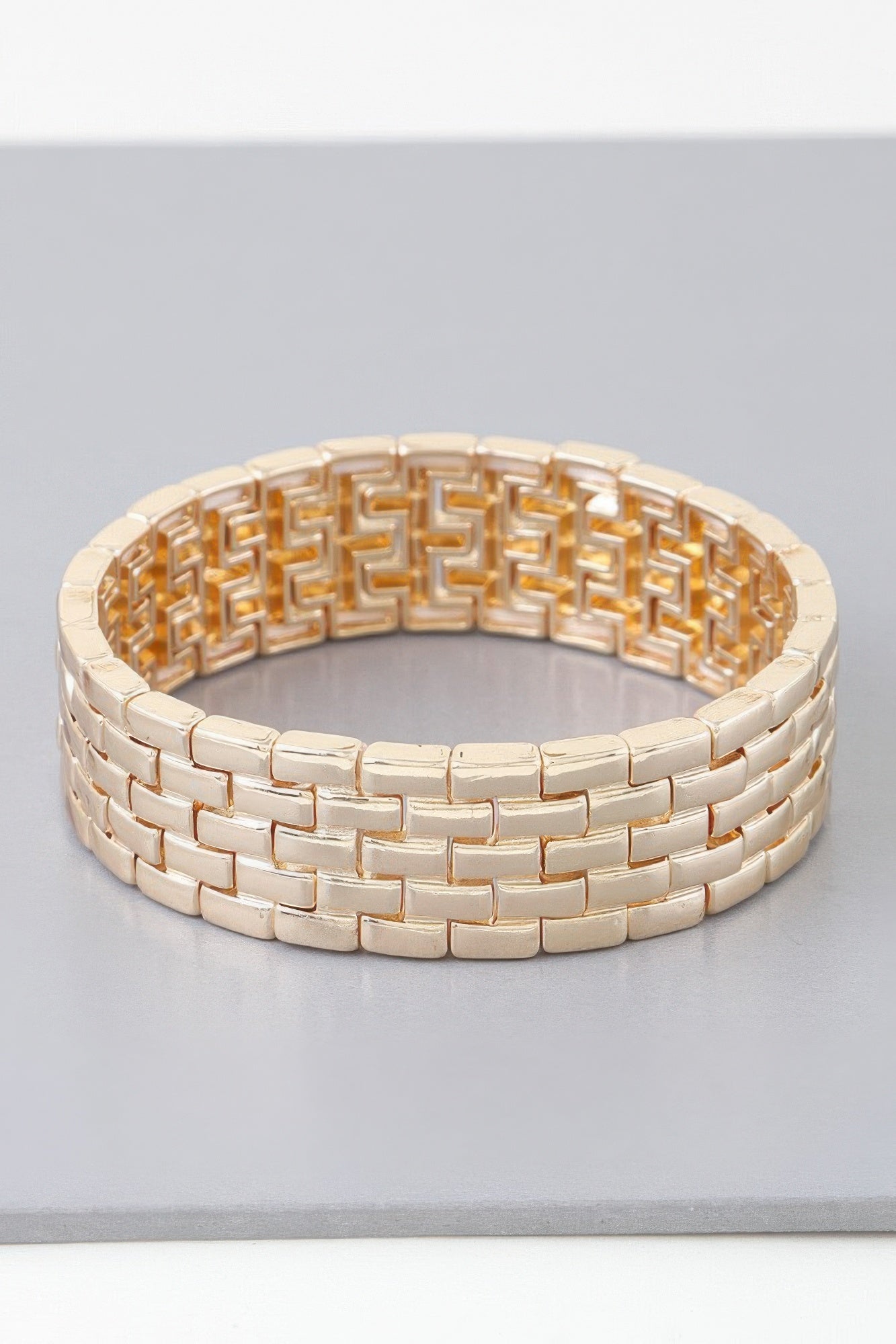 Gold Multi-Link Box Chain Bracelet Secondary image