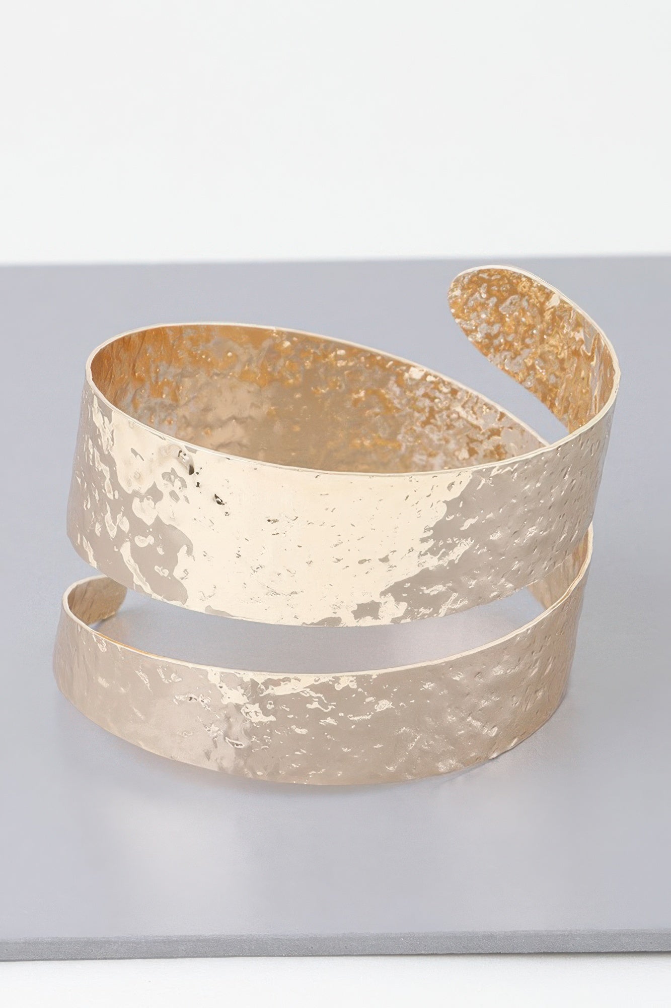 Hammered Metal Wrap Cuff Bracelet Secondary image