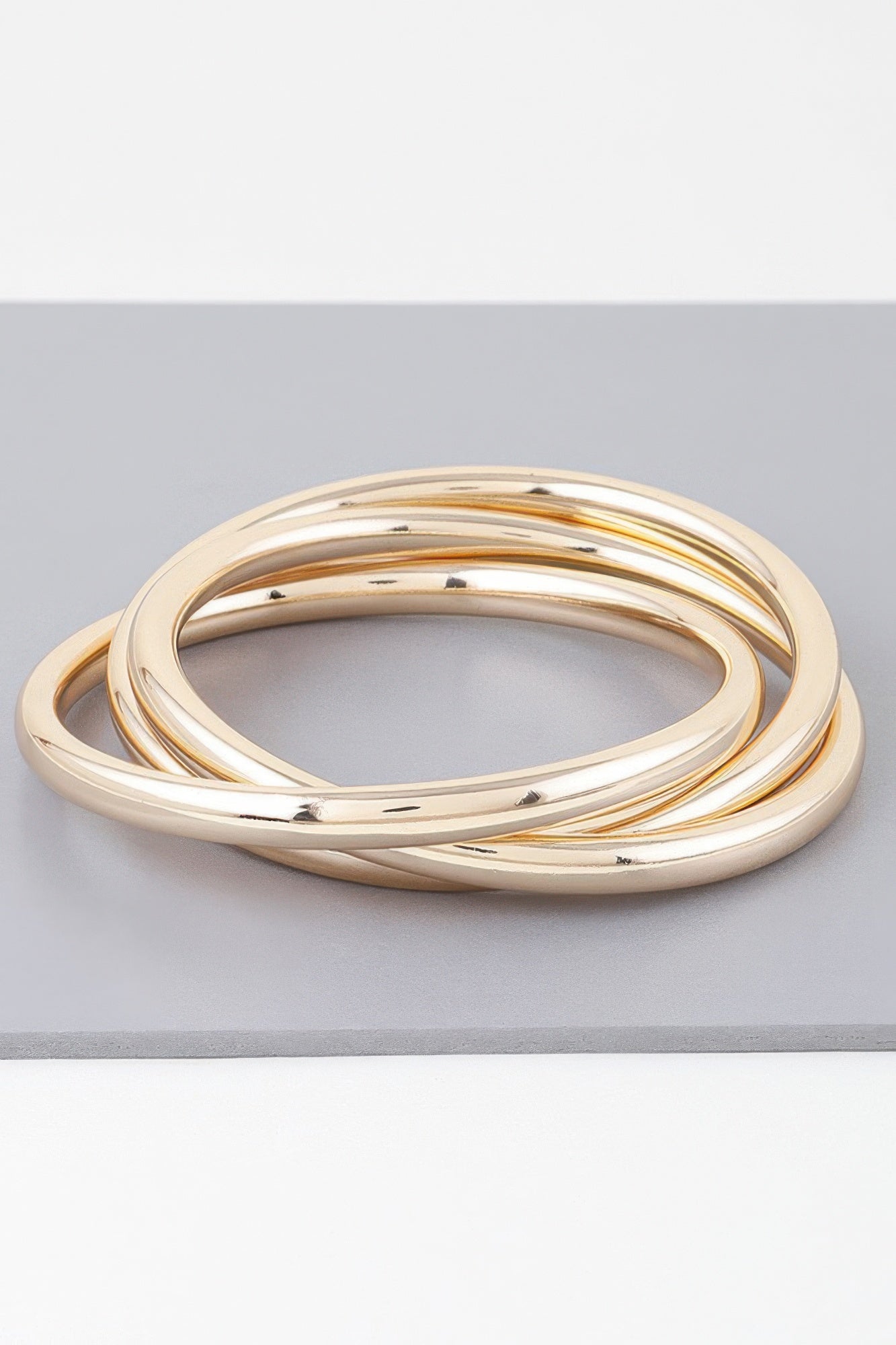 Gold Polished Triple Bangle Bracelet Secondary image