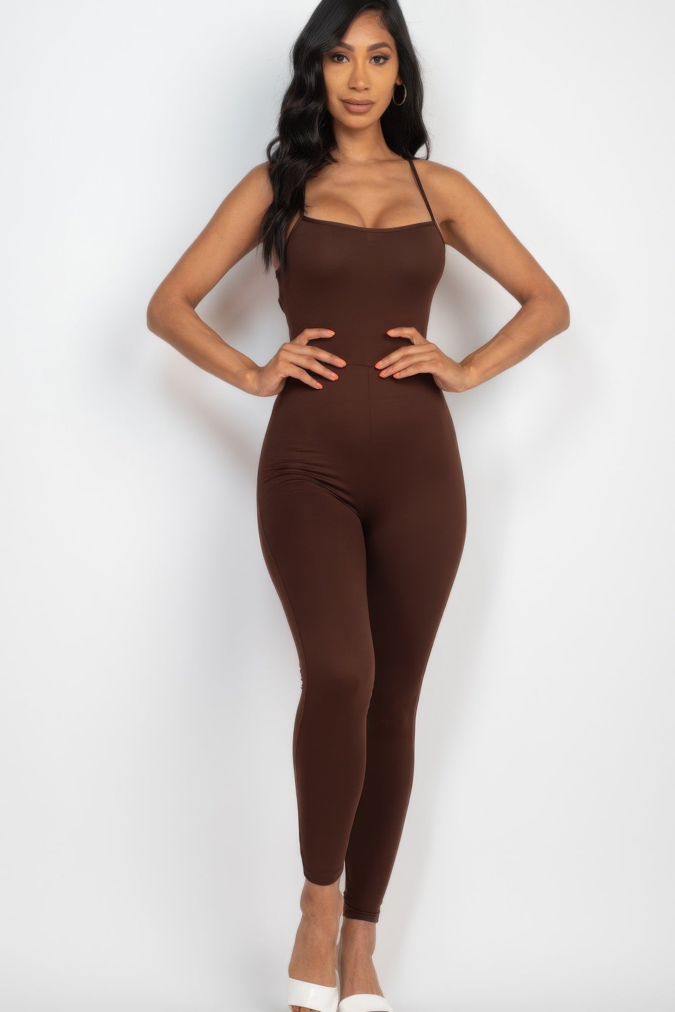 Criss-cross Open Back Bodycon Jumpsuit Secondary image