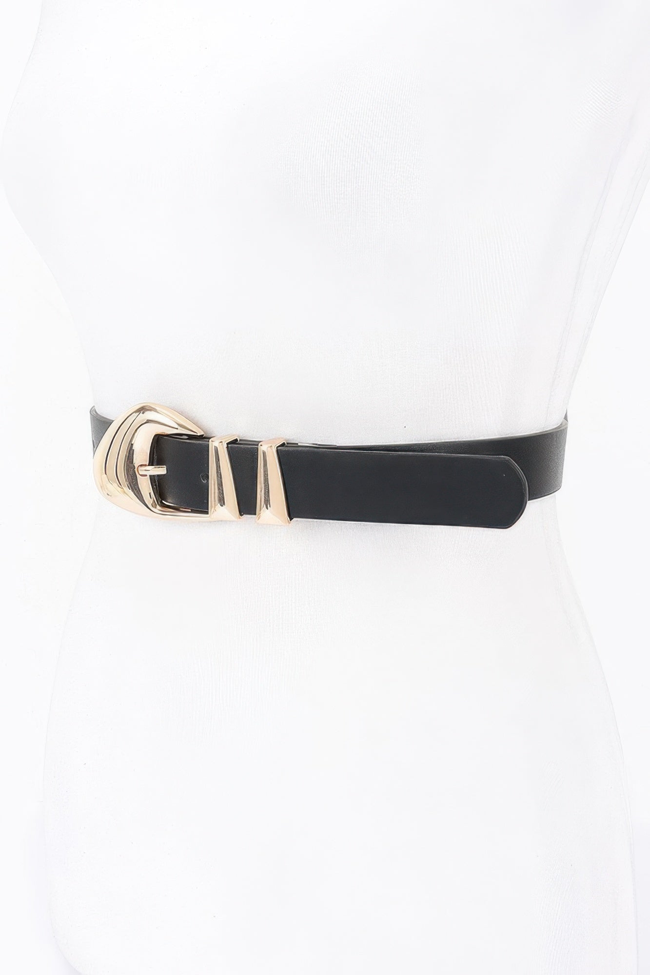 Faux Leather Belt with Multi-Metal Buckle Secondary image