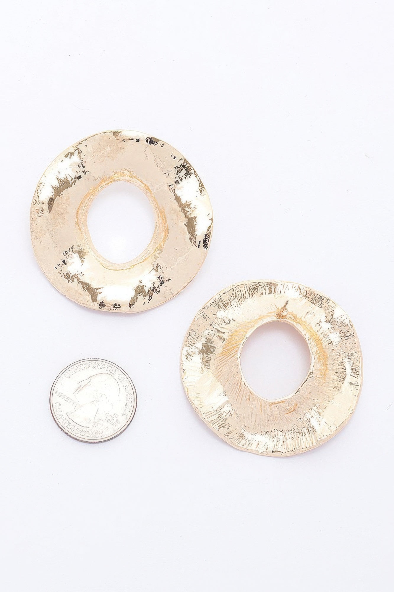 Gold-Dipped Circular Statement Earrings Secondary image