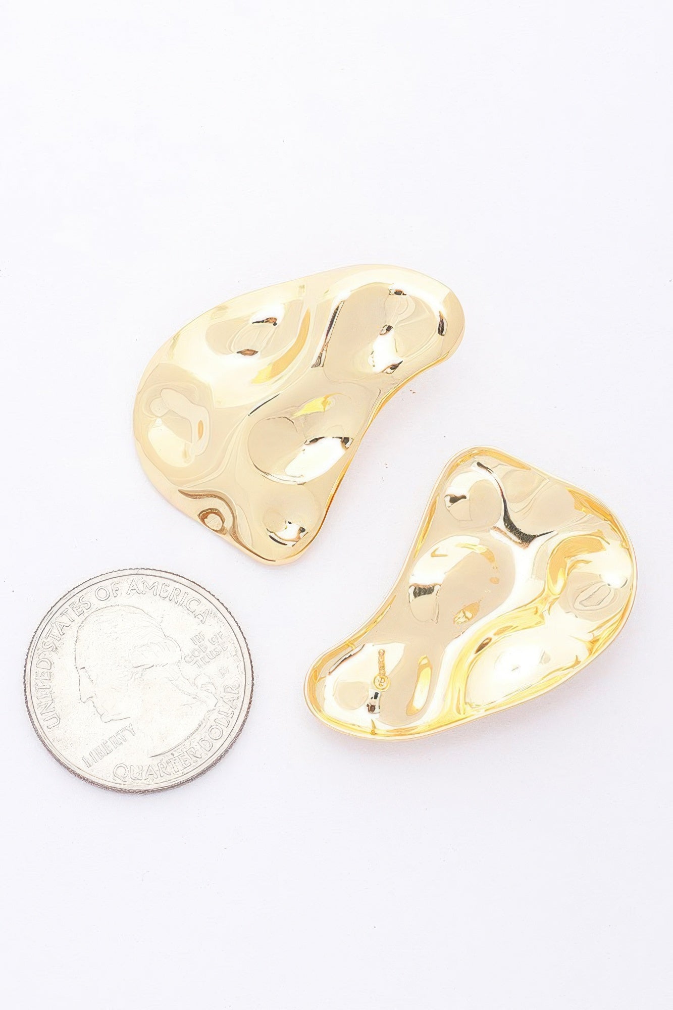 Metal Statement Earrings with Sterling Silver Posts Secondary image