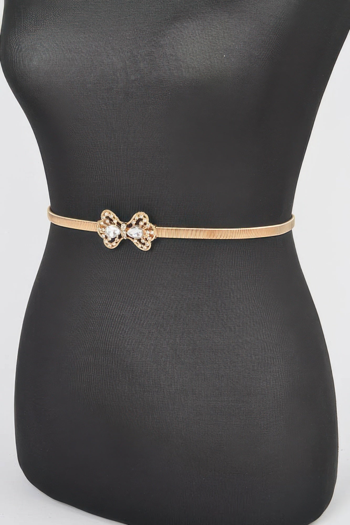 Slim Stretch Waist Belt with Ornate Bow Accent Secondary image