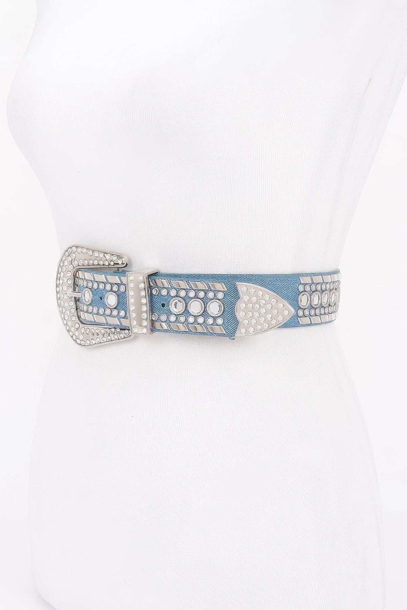 Rhinestone Studded Metal Buckle Belt Secondary image