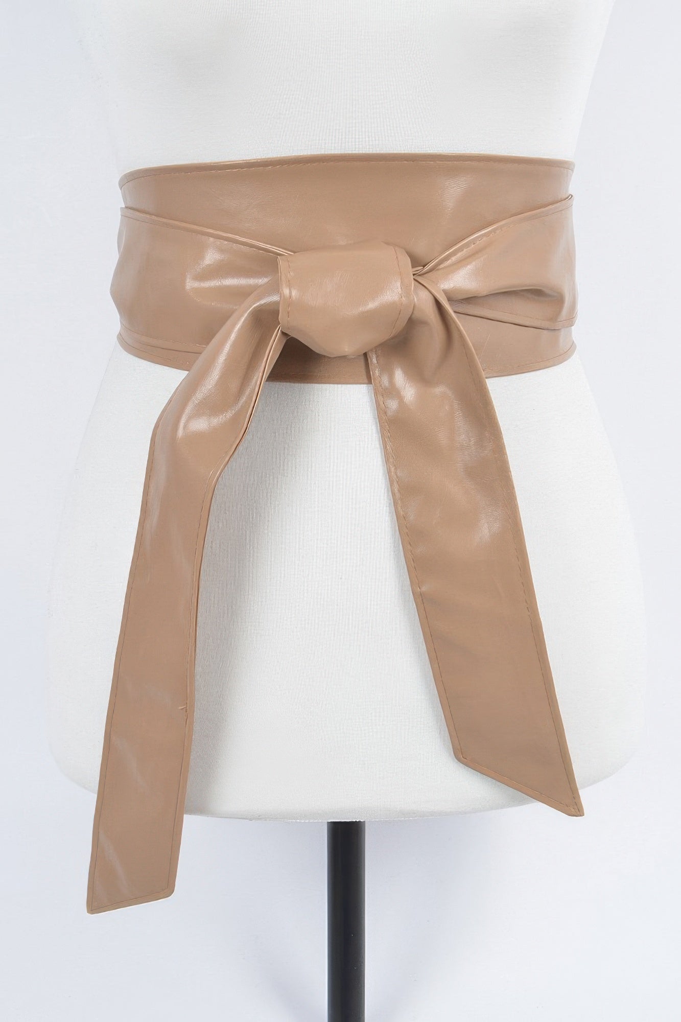 Wide Faux Leather Waist Tie Belt Secondary image