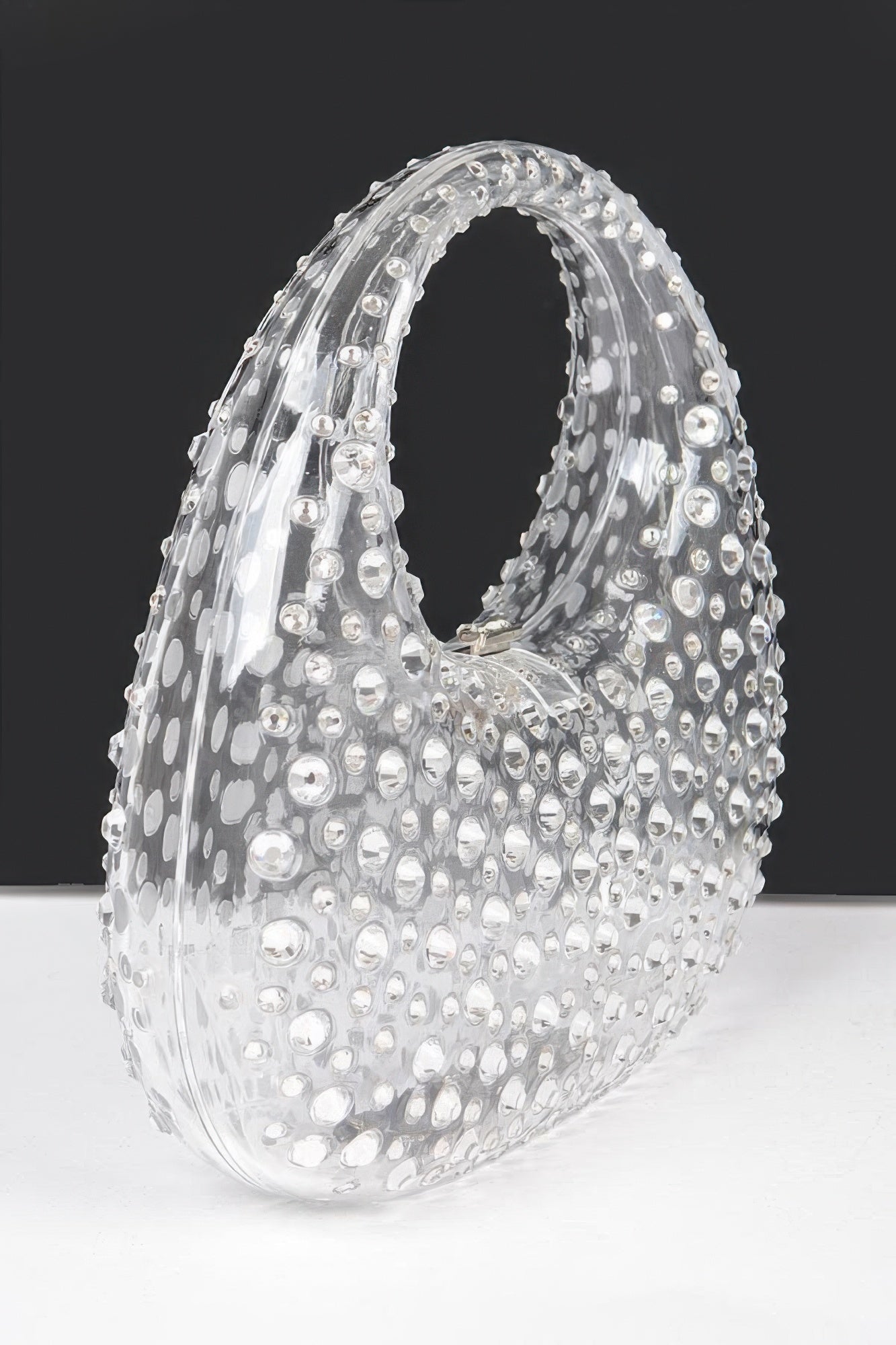 Clear Acrylic Rhinestone Handle Clutch Secondary image