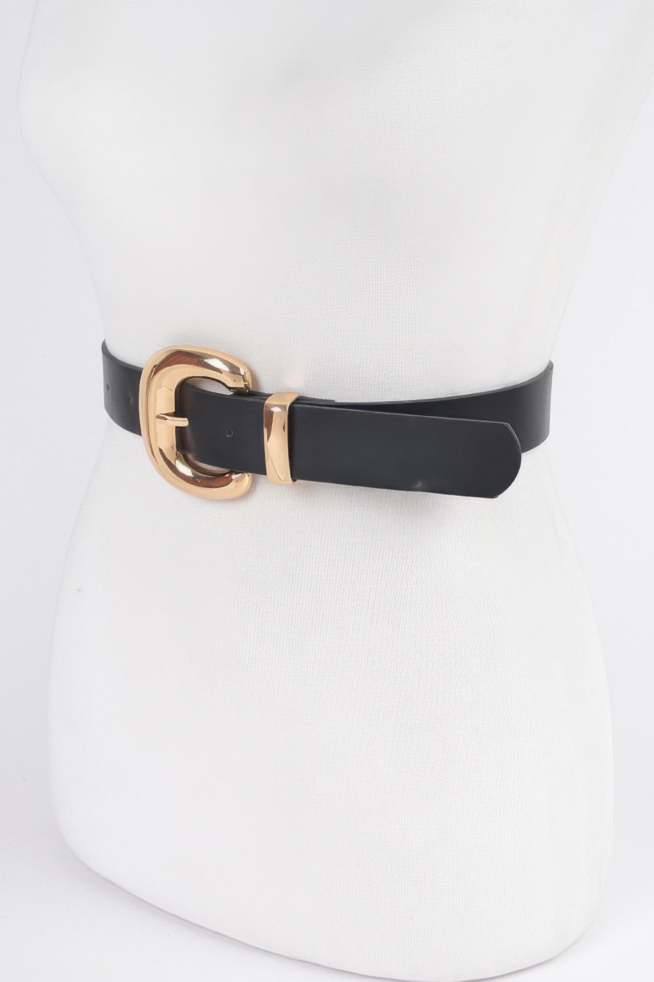 Smooth Faux Leather Belt with Metal Buckle Secondary image