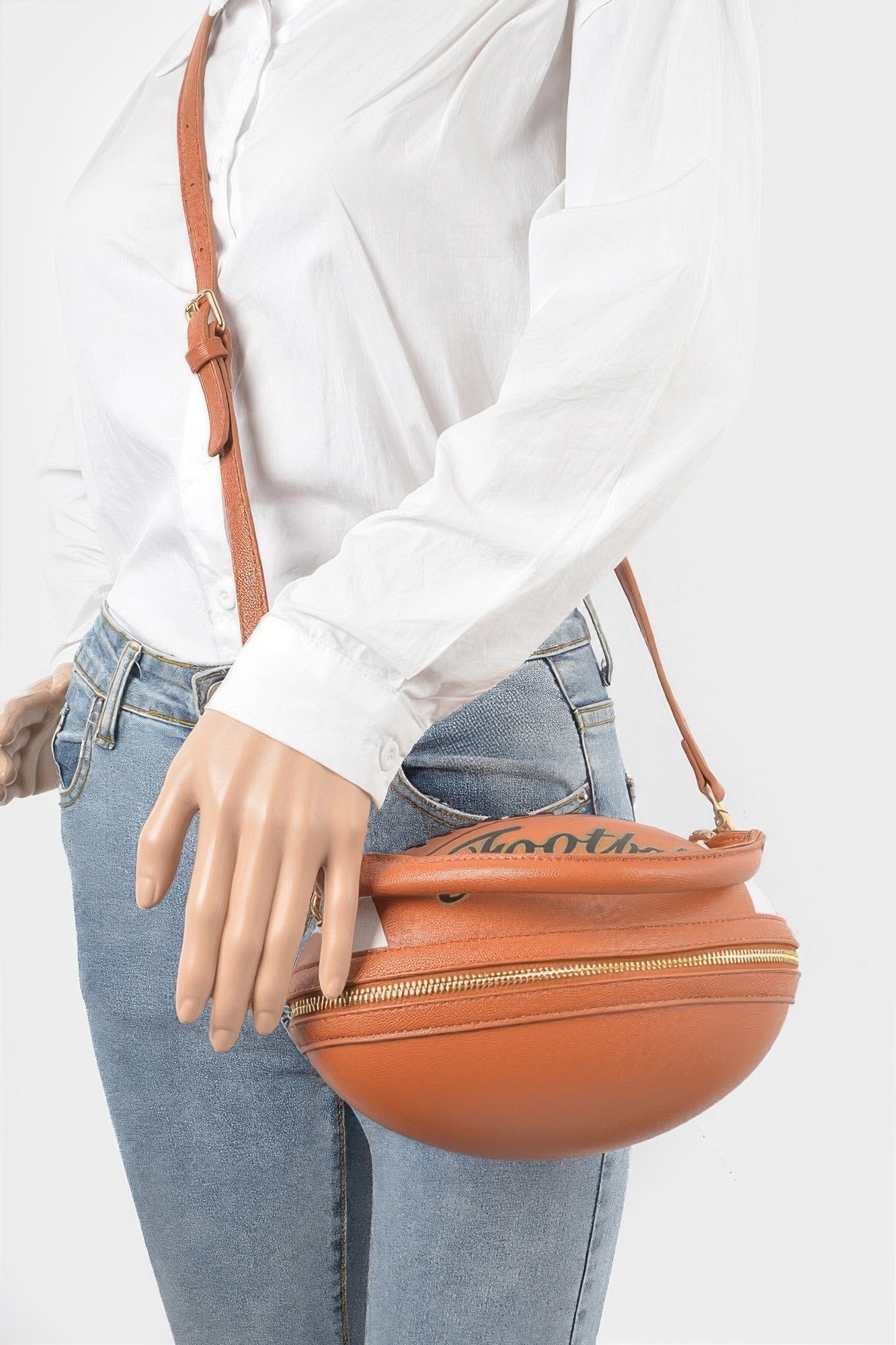 Football-Shaped Crossbody Clutch Bag Secondary image