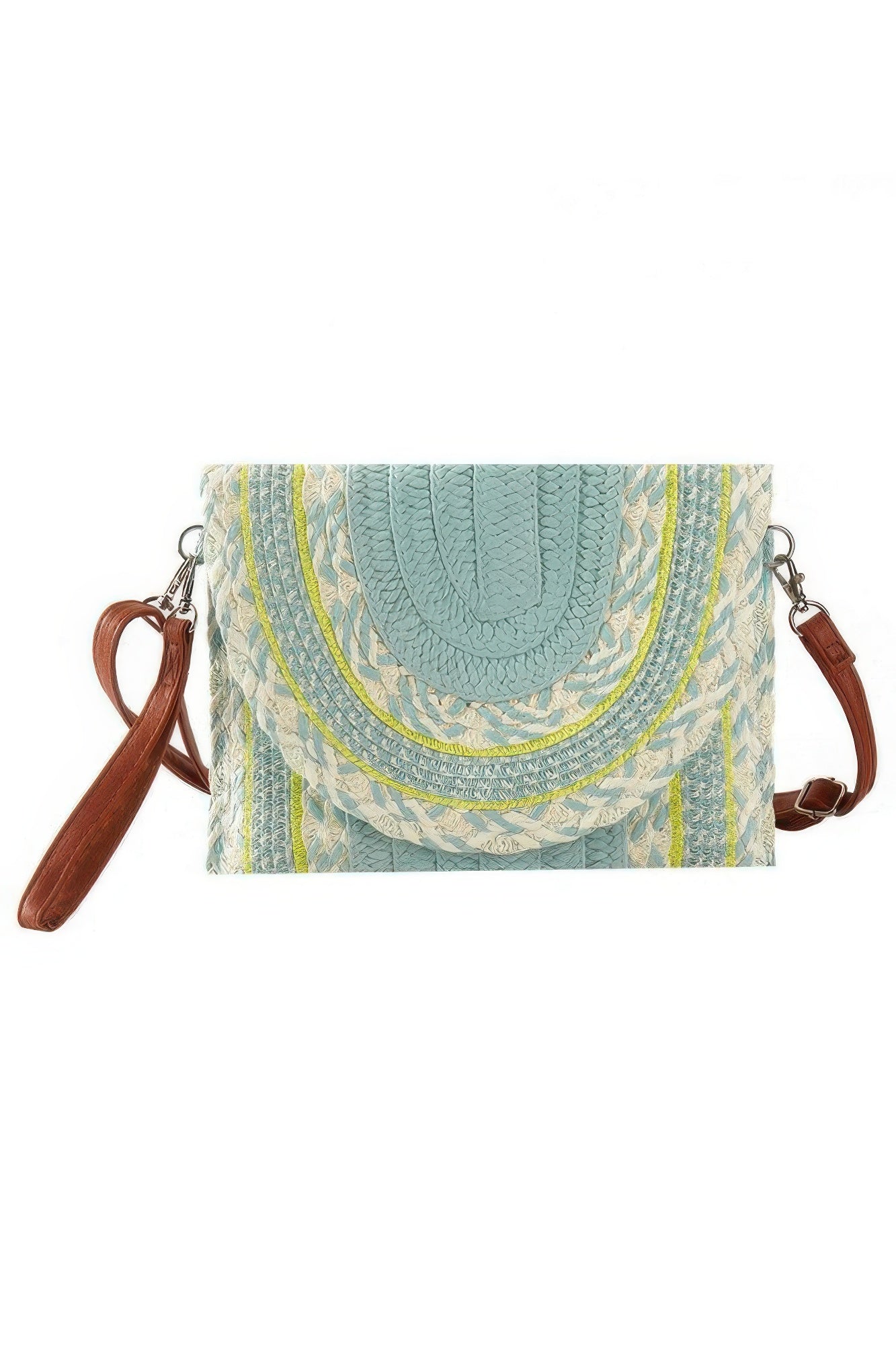 Textured Woven Paper Clutch Crossbody Bag Secondary image