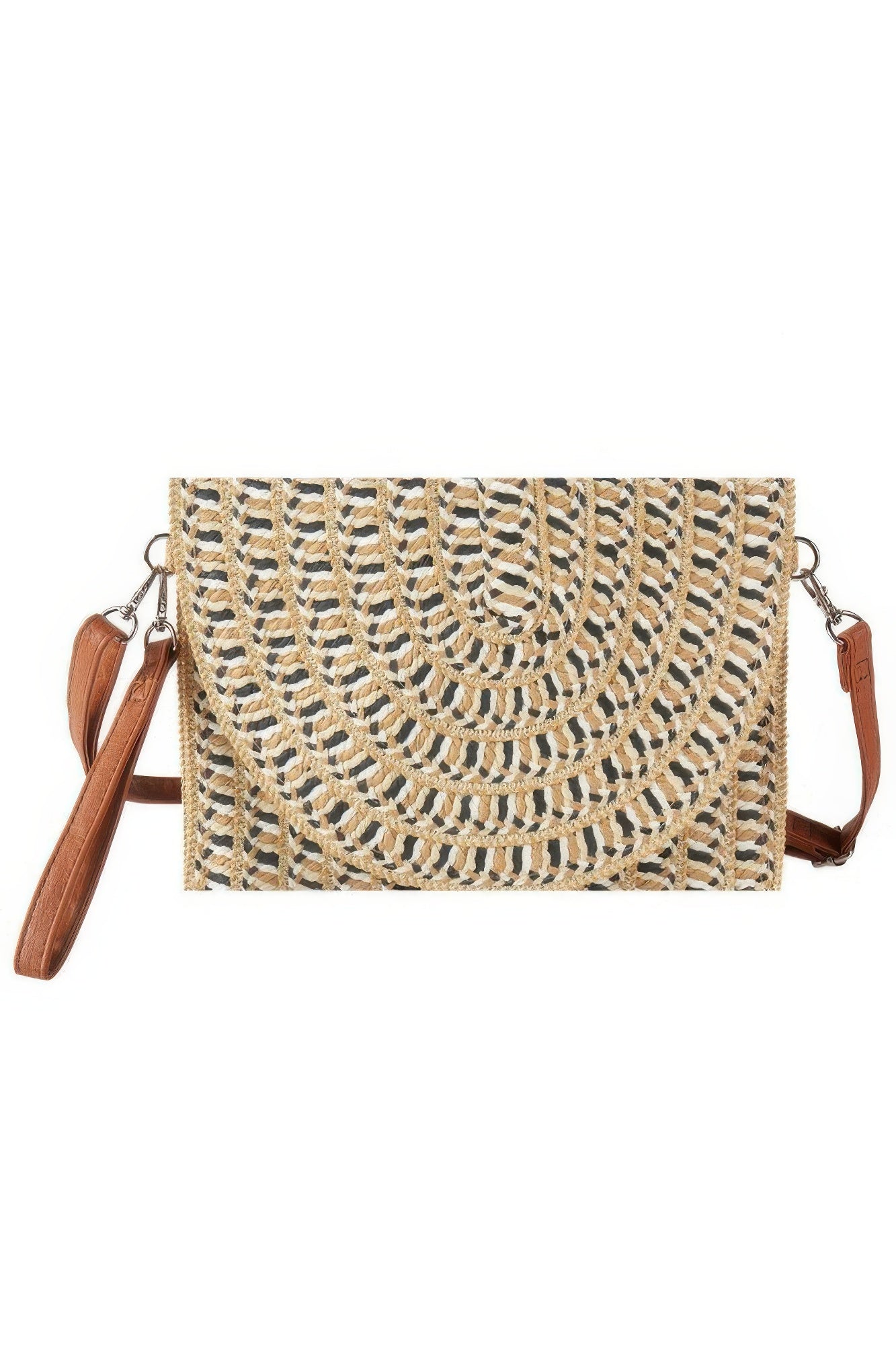 Multicolor Woven Straw Clutch Crossbody Bag Secondary image