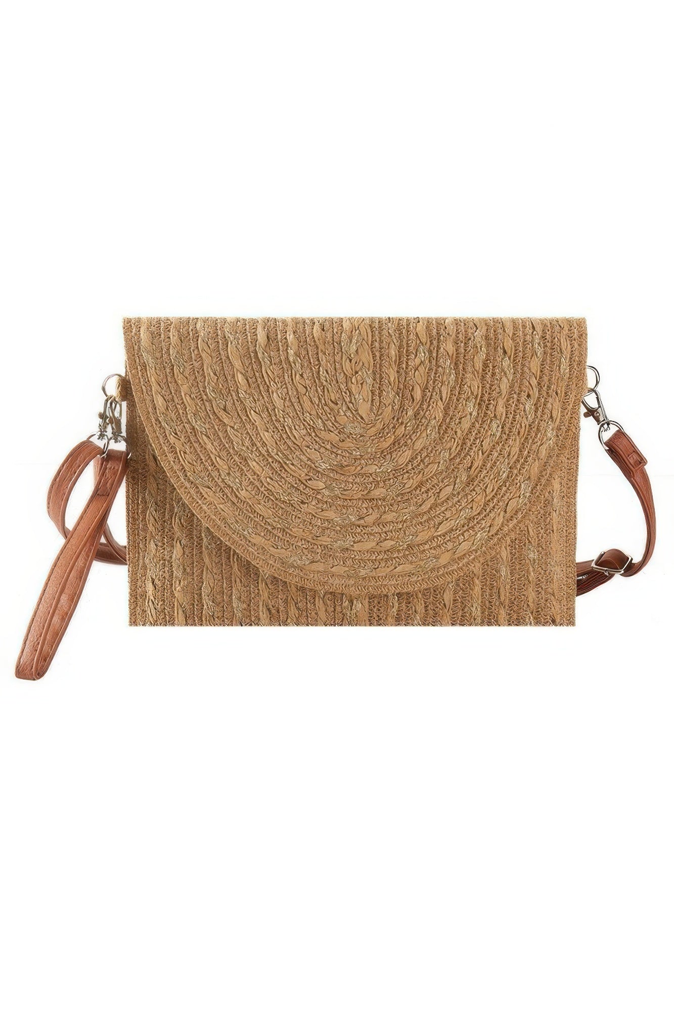 Woven Straw-Texture Clutch Crossbody Bag with Gold Threads Secondary image