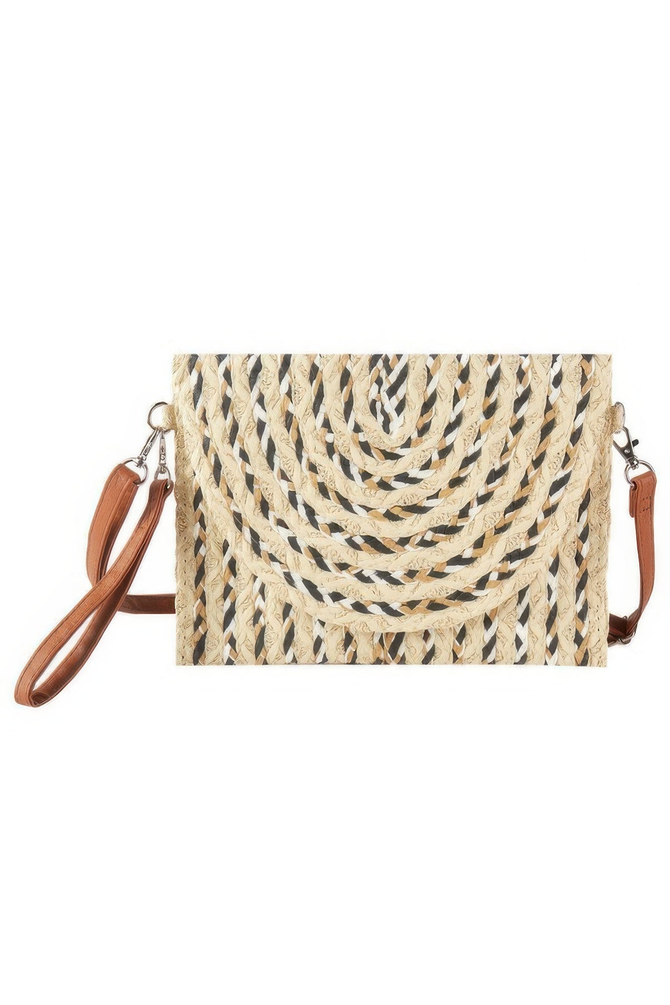 Woven Paper Straw Convertible Clutch Bag Secondary image