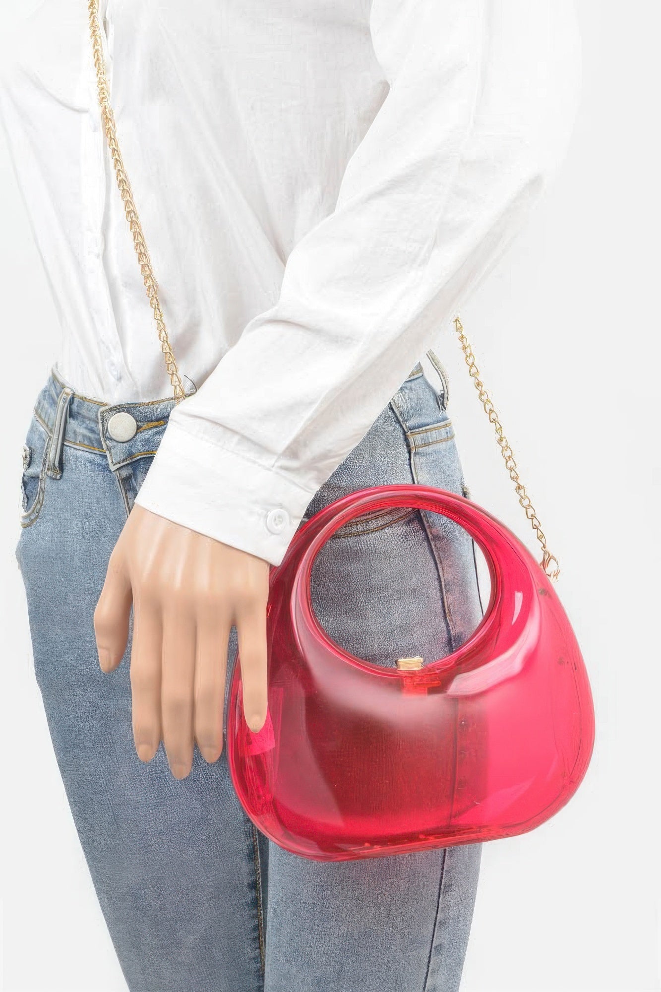 Structured Acrylic Chain Shoulder Bag Secondary image