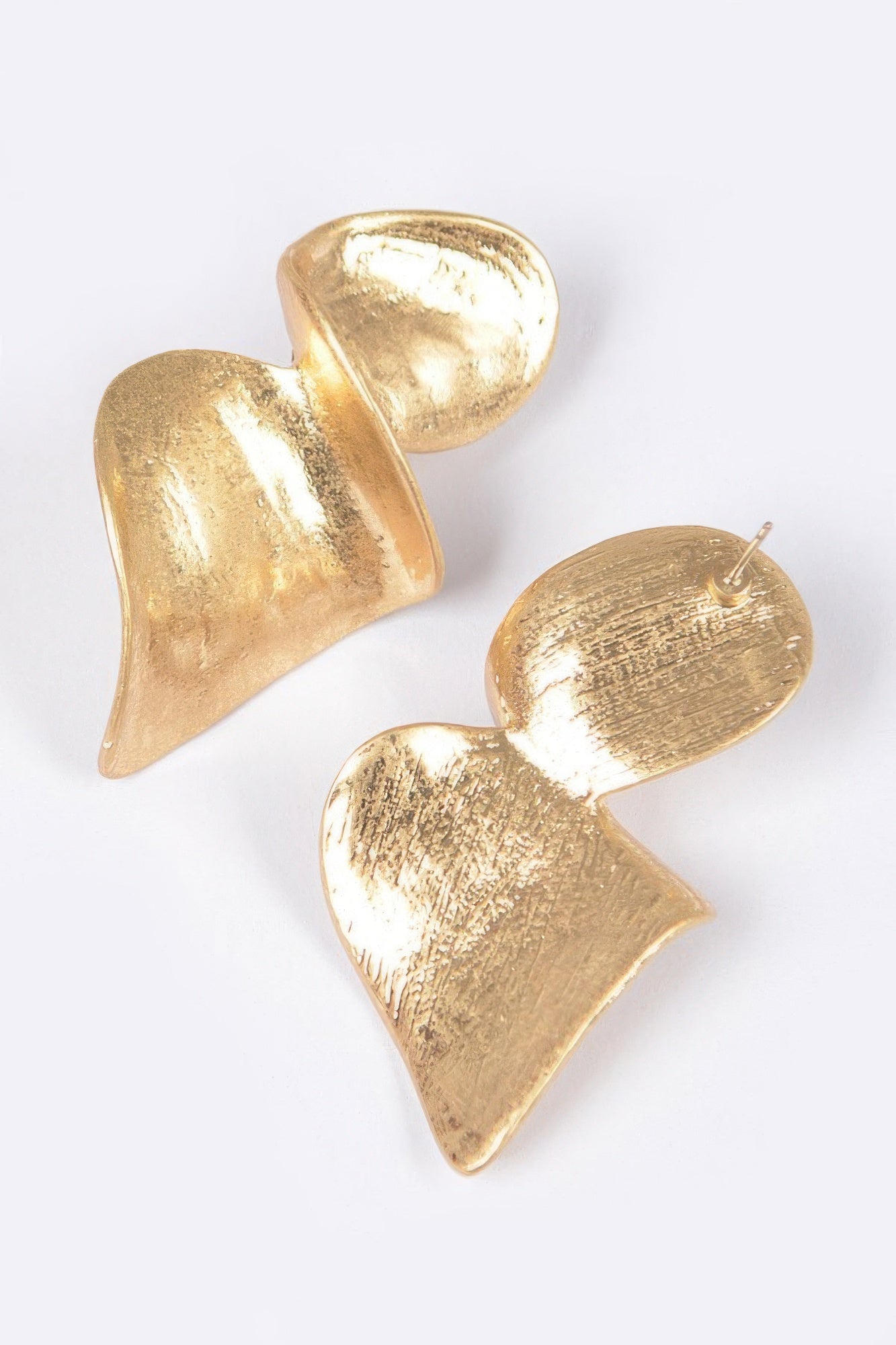 Gold Cast Metal Drop Earrings Secondary image