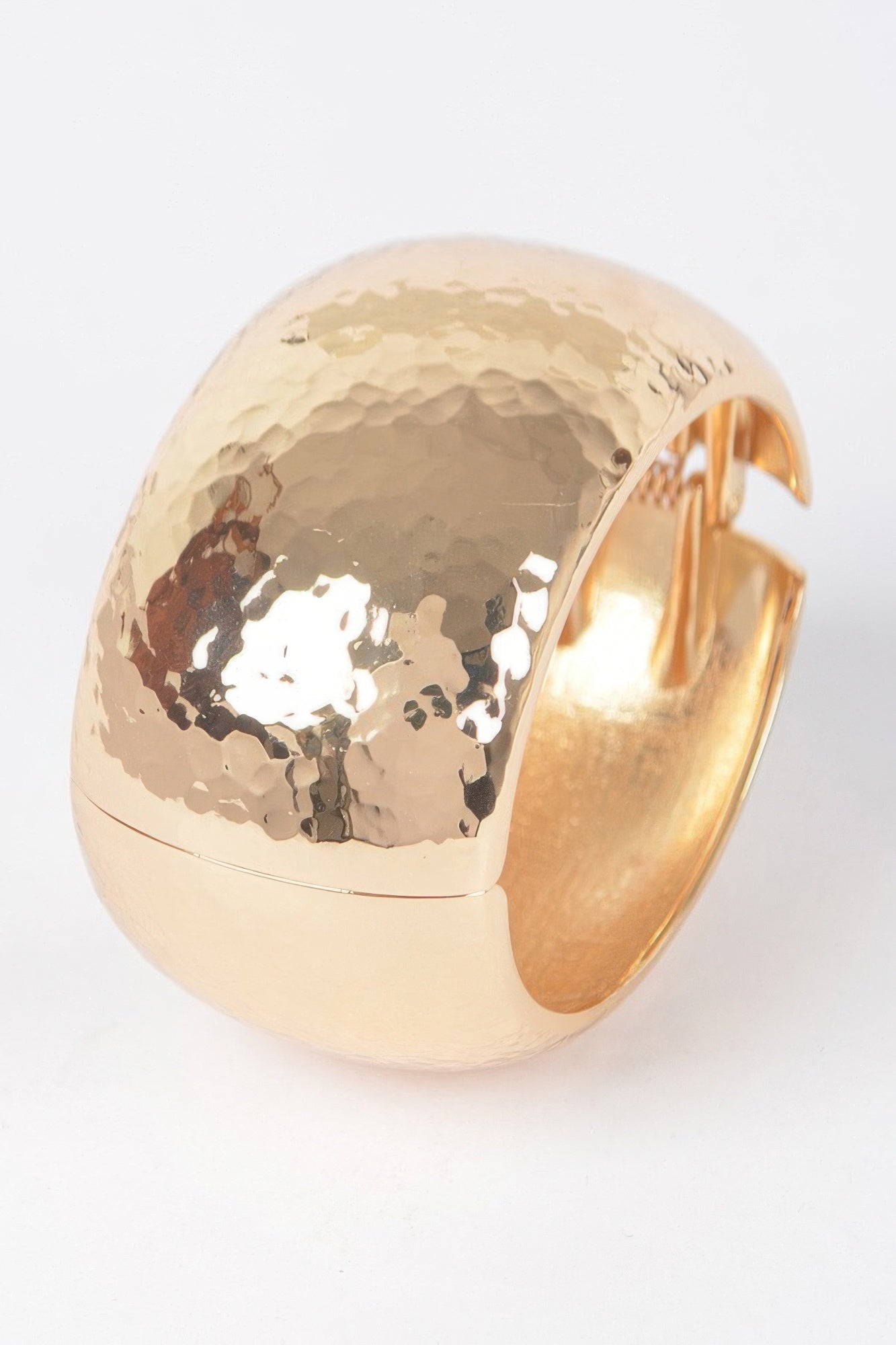 Hammered Oval Metal Bangle Secondary image