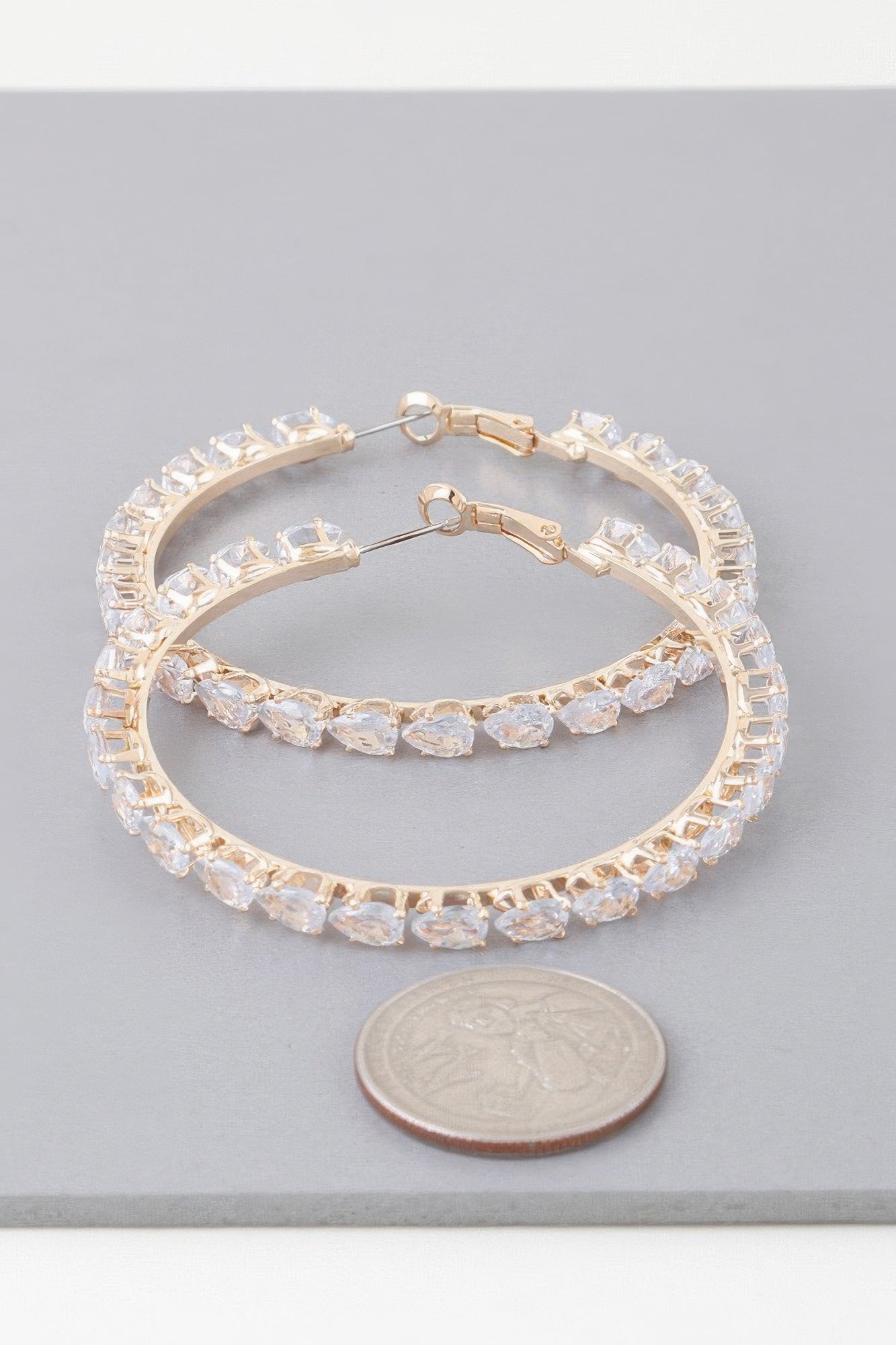Jeweled Embellished Hoop Earrings Secondary image
