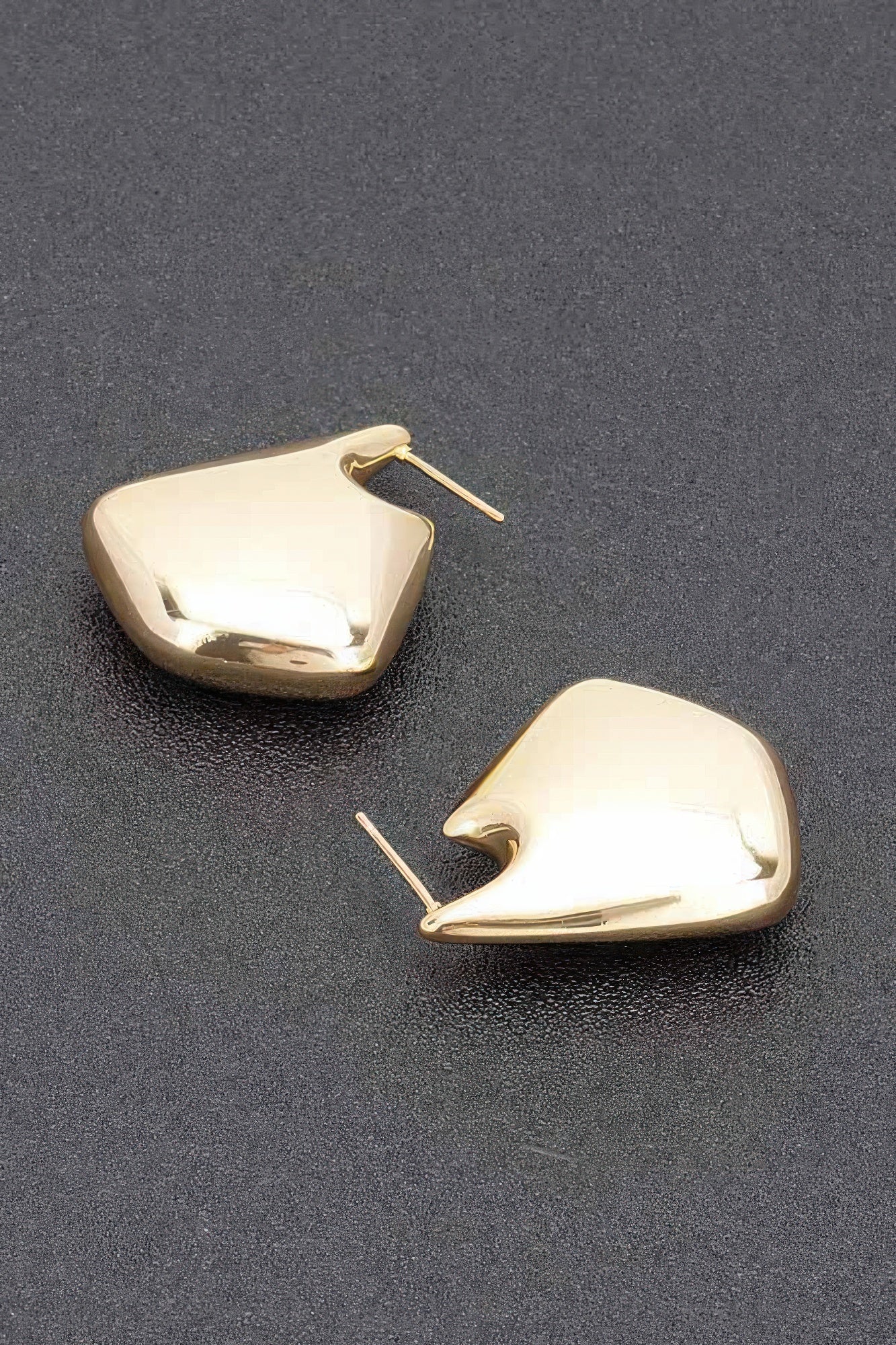 Triangular Gold-Plated Statement Earrings Secondary image