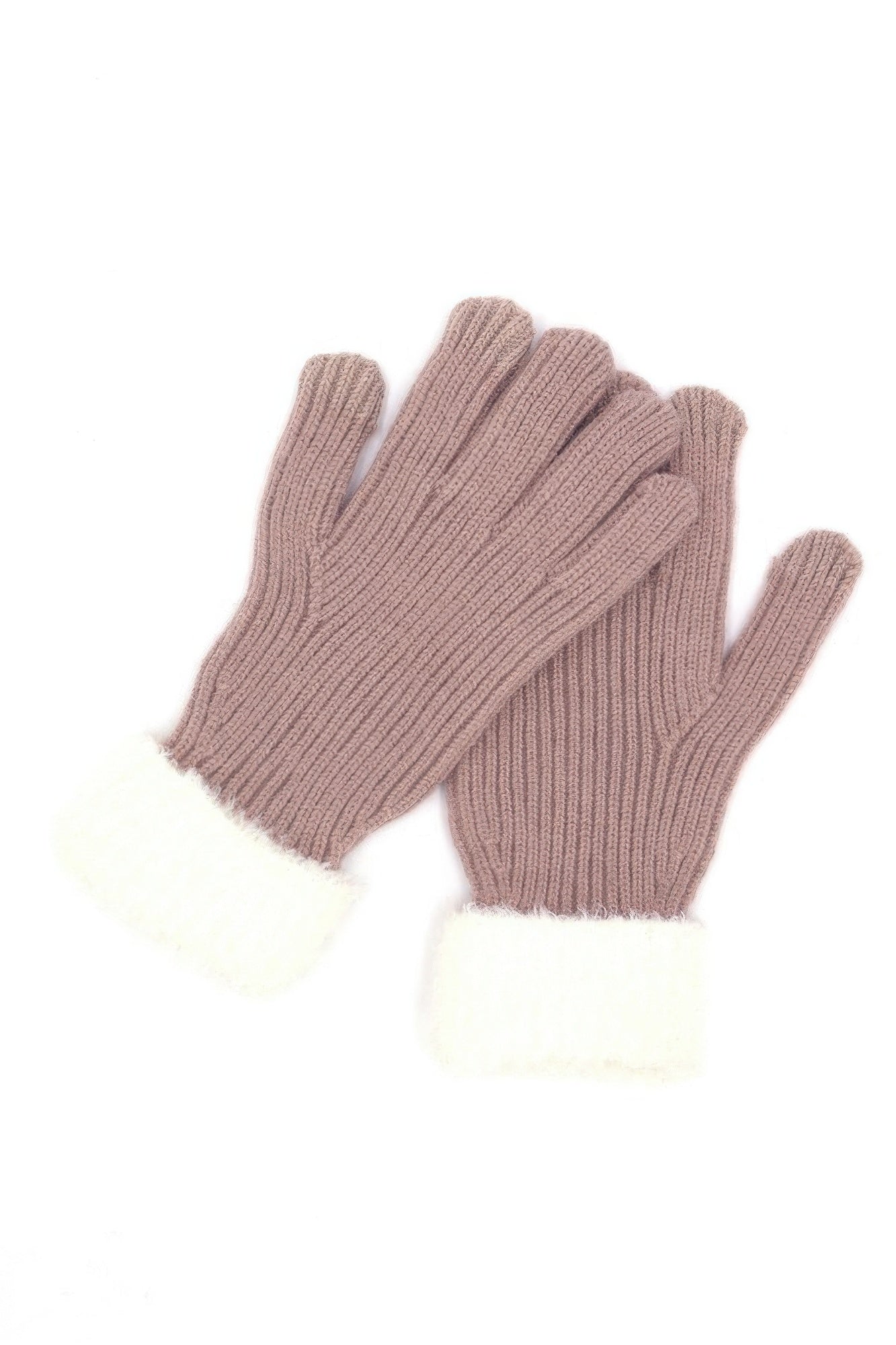 Knit Gloves with Faux Fur Cuffs and Smart-Touch Fingertips Secondary image