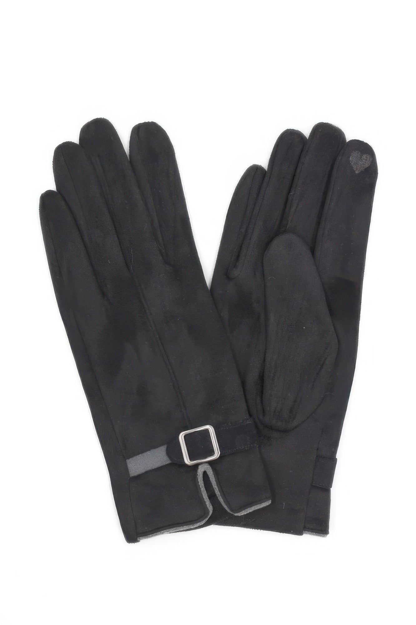 Faux Suede Touchscreen Gloves with Wrist Buckle Secondary image