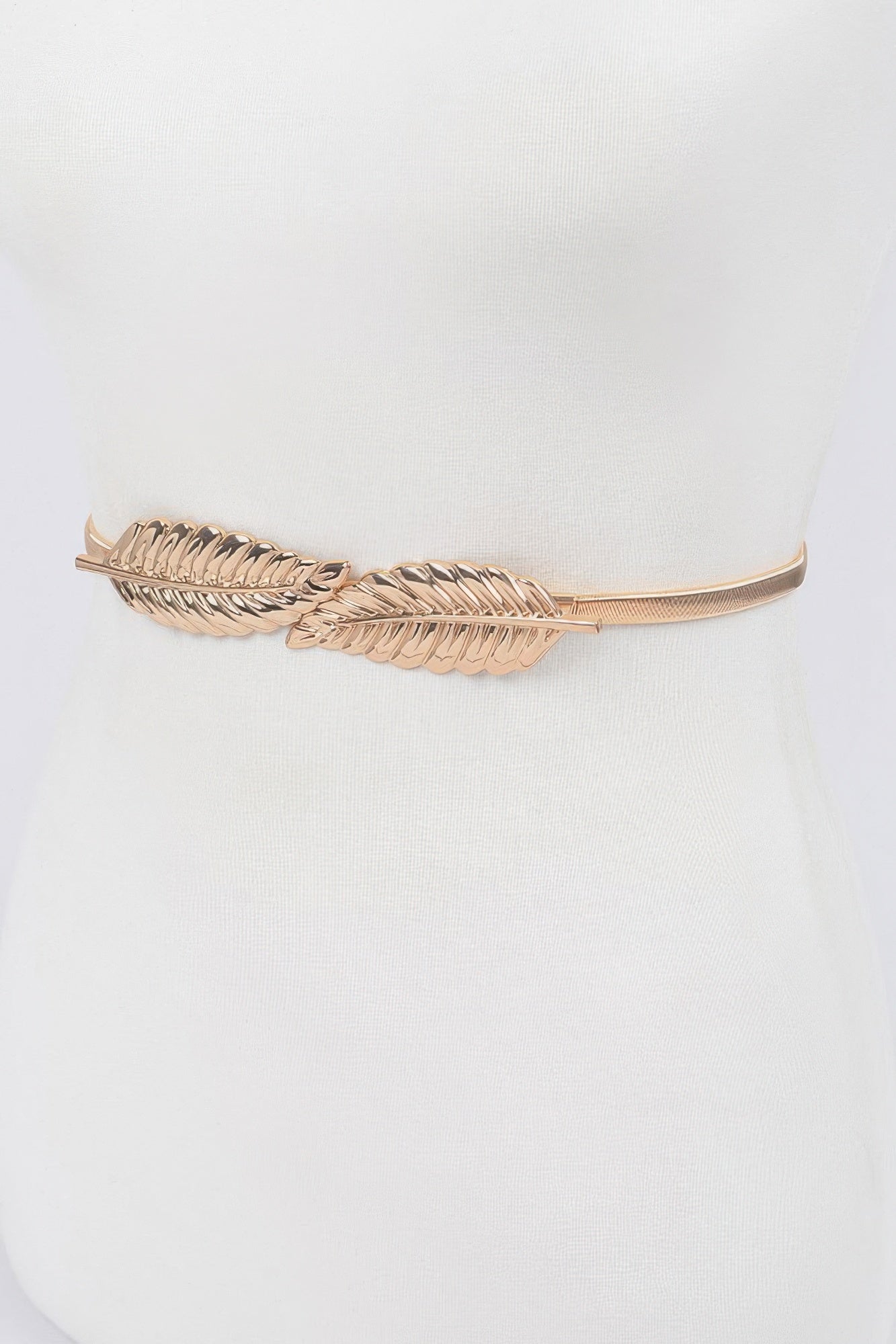 Gold Double Leaf Metal Waist Belt Secondary image