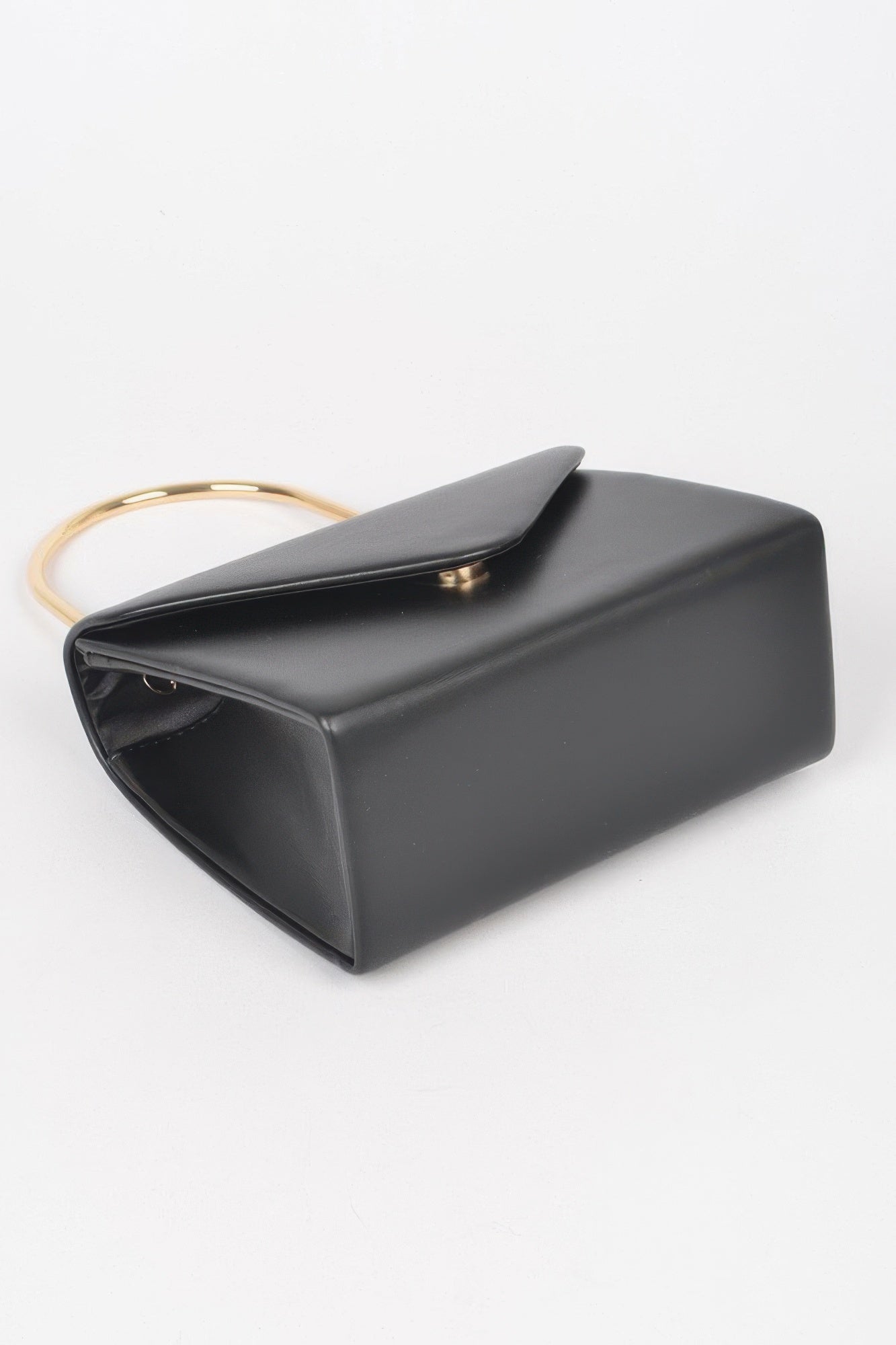 Structured Vegan Bag with Gold Metal Handle Secondary image