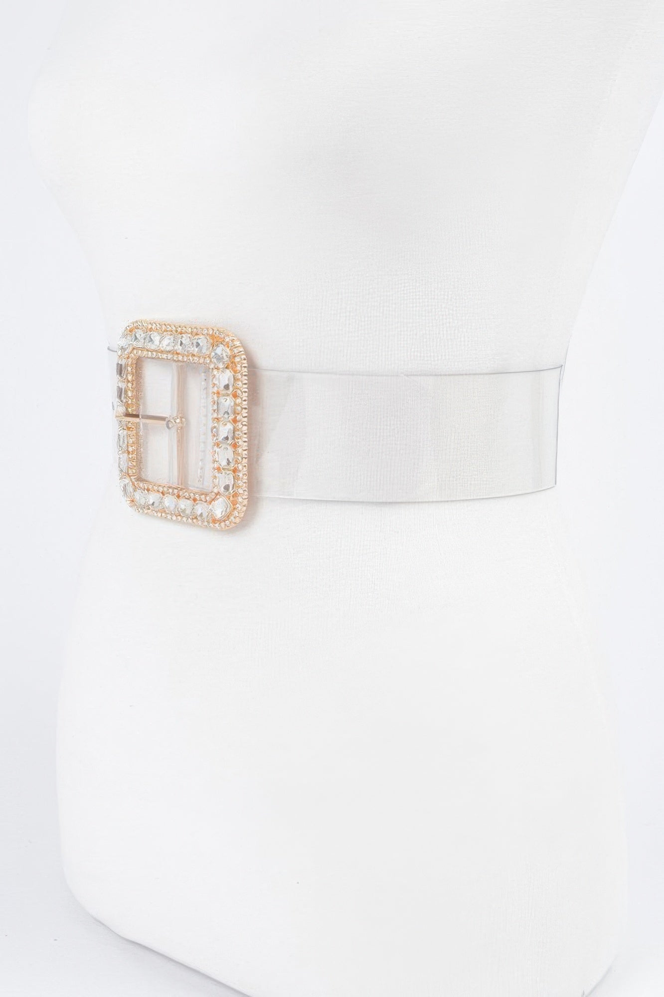 Clear PVC Belt with Jeweled Square Buckle Secondary image
