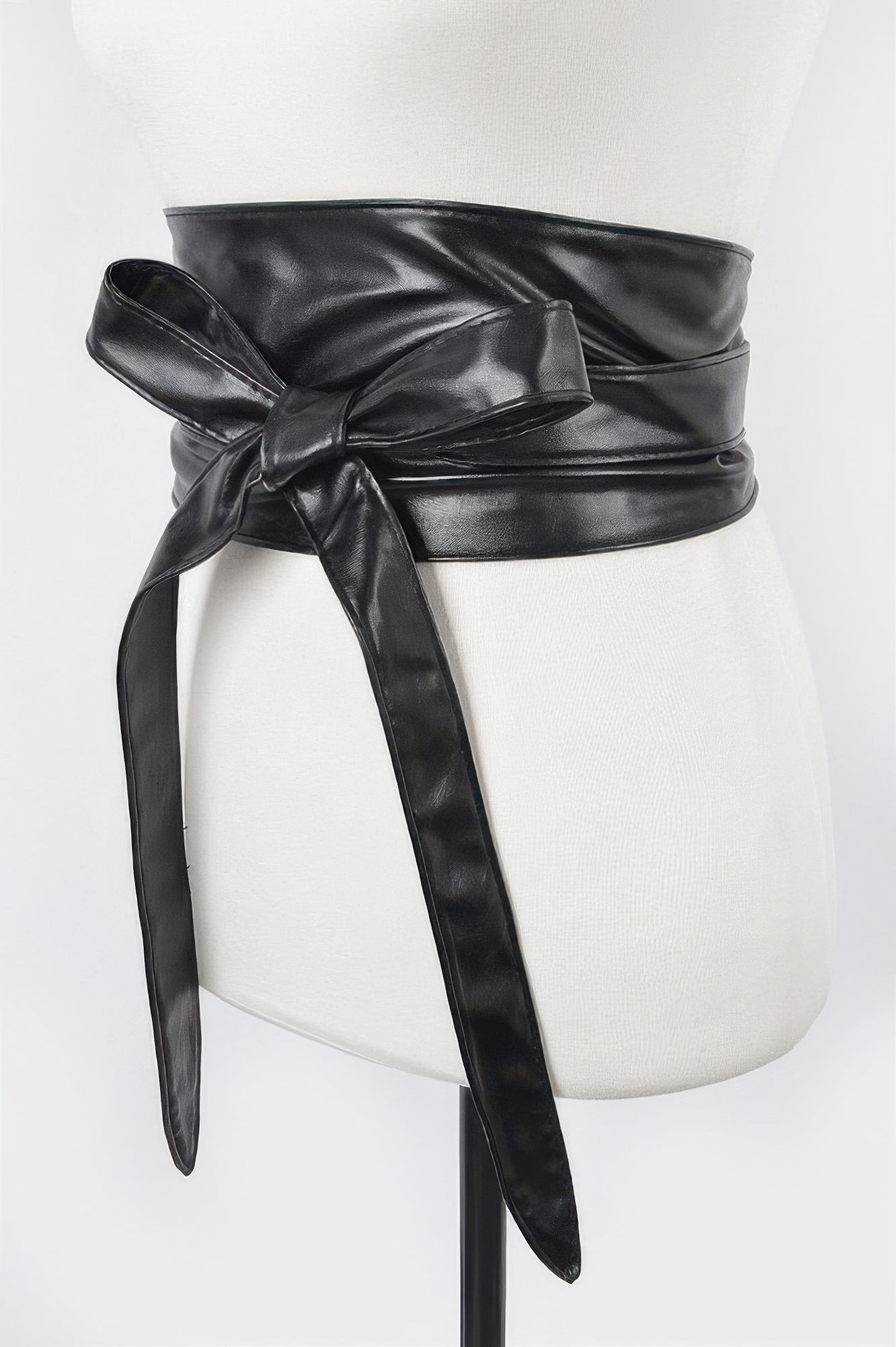 Wide Tie-Front Polyurethane Waist Belt Secondary image