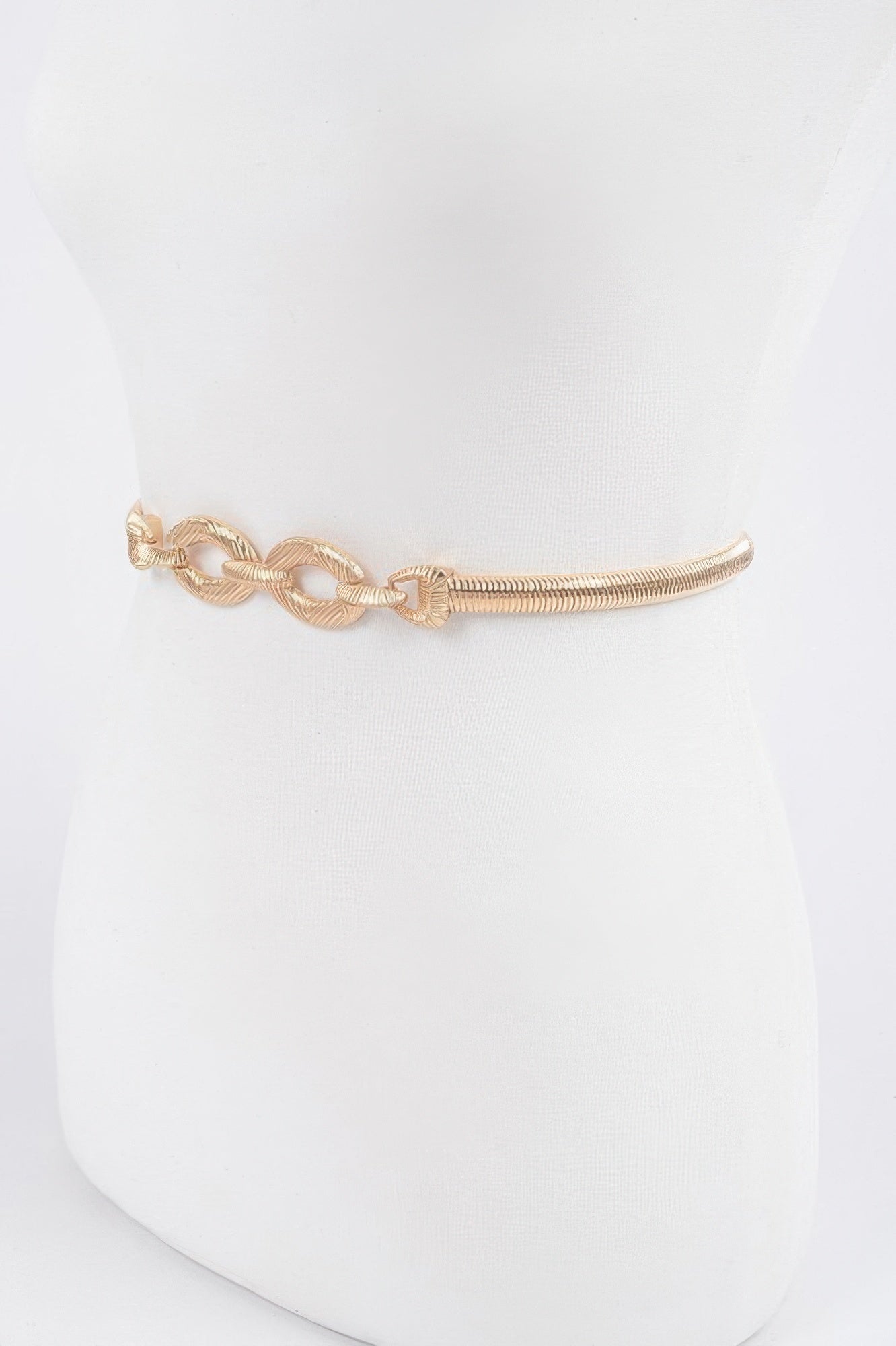 Textured Linked Metal Stretch Belt Secondary image