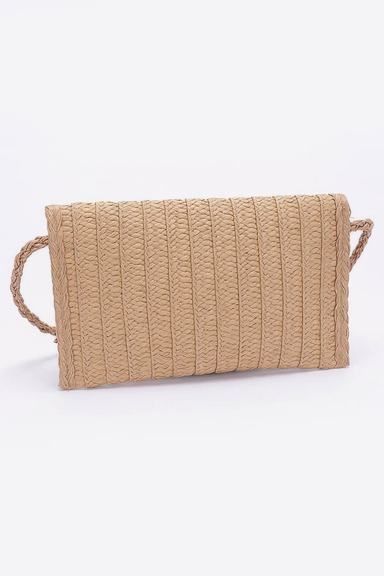 Faux Straw Bow Flap Crossbody Clutch Secondary image