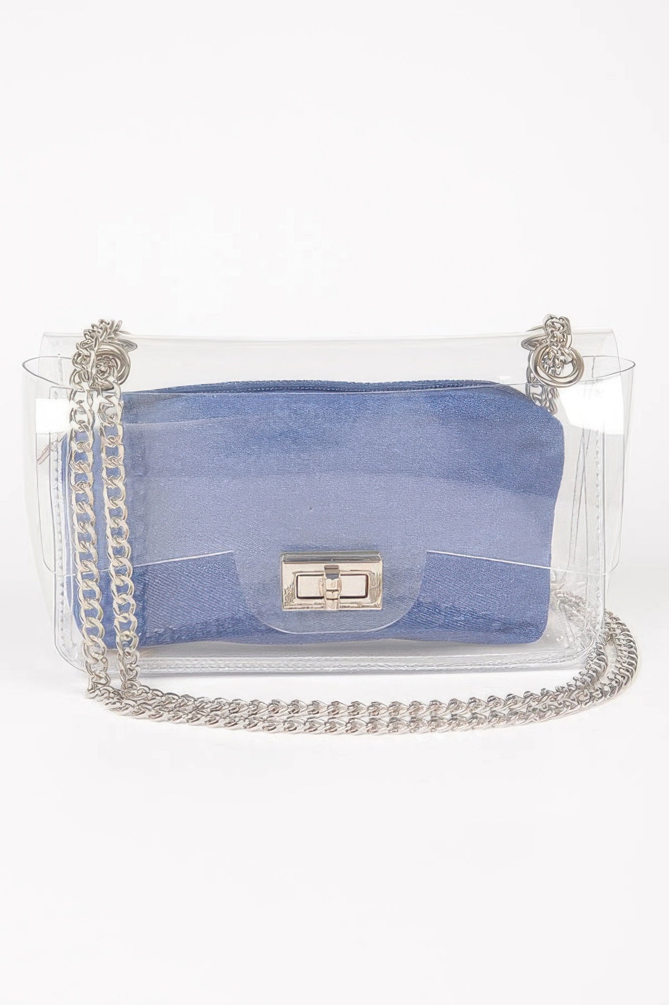 Clear PVC Crossbody Bag with Removable Blue Pouch Secondary image