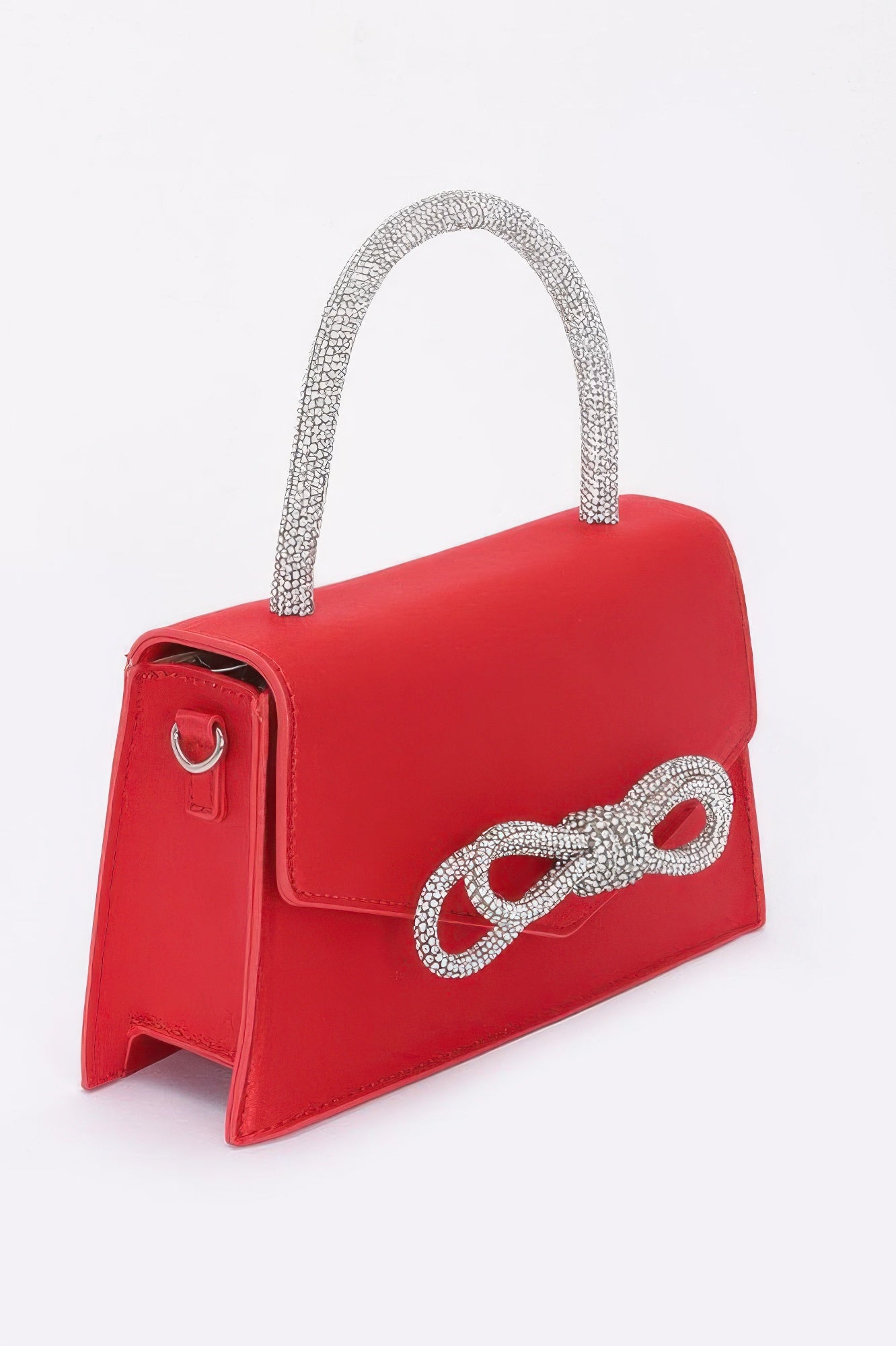 Rhinestone Bow Flap Handbag With Chain Strap Secondary image
