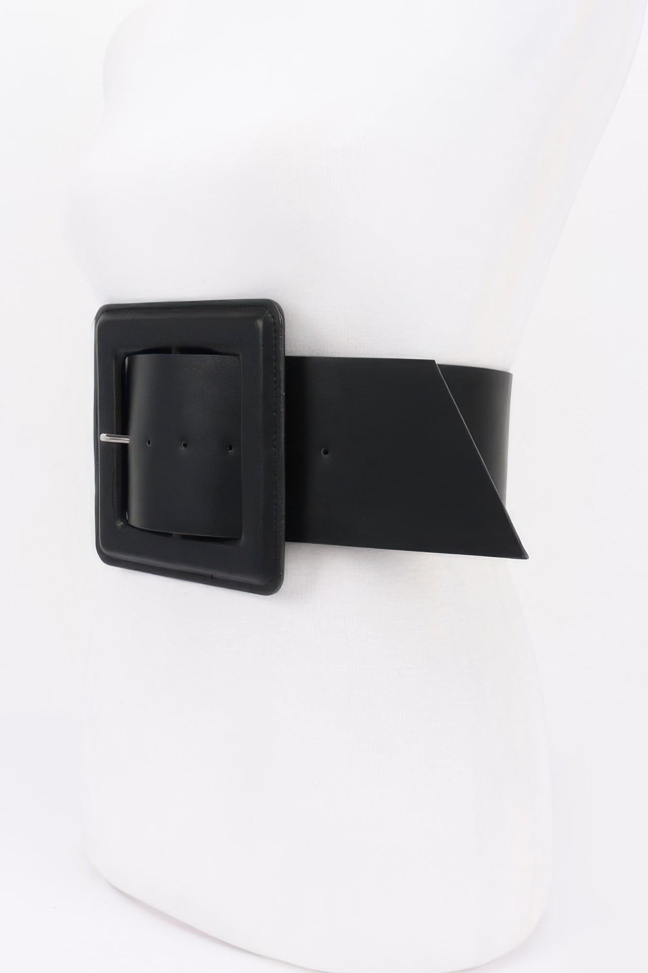 Plus Size Wide Faux Leather Belt with Square Buckle Secondary image