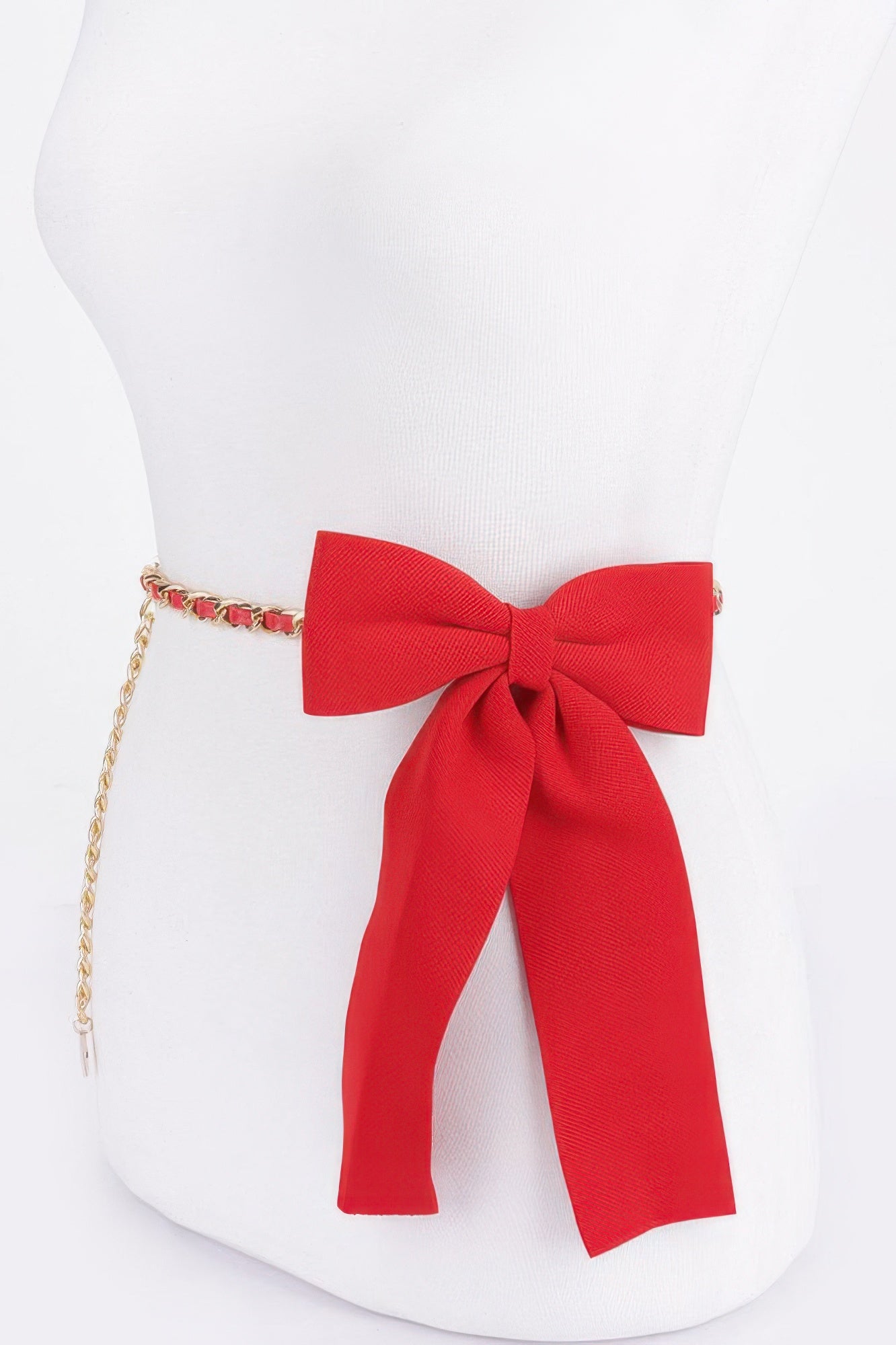 Slim Chain Belt with Ribbon Bow Accent Secondary image