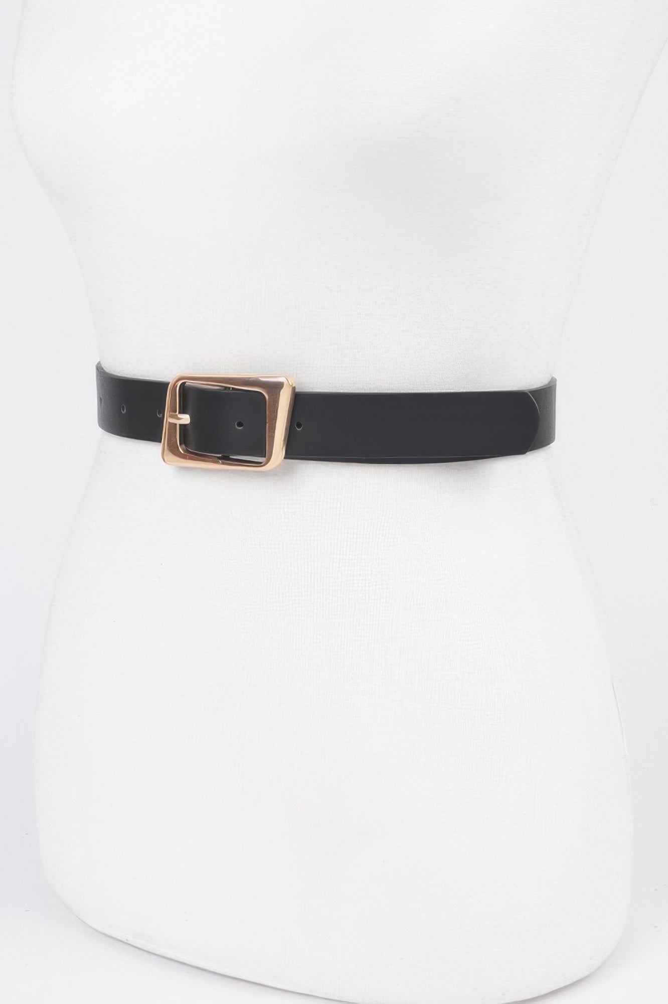Slim Faux Leather Belt with Metal Buckle Secondary image