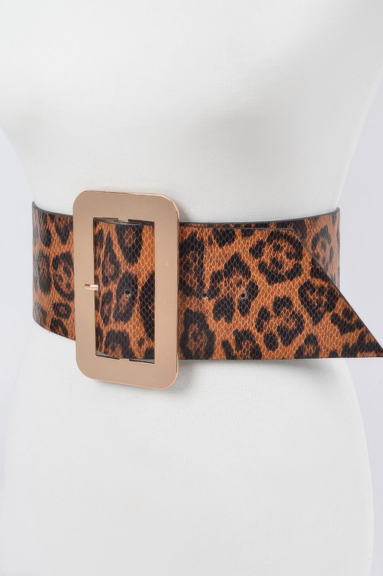 Leopard Print Wide Waist Belt with Square Buckle Secondary image
