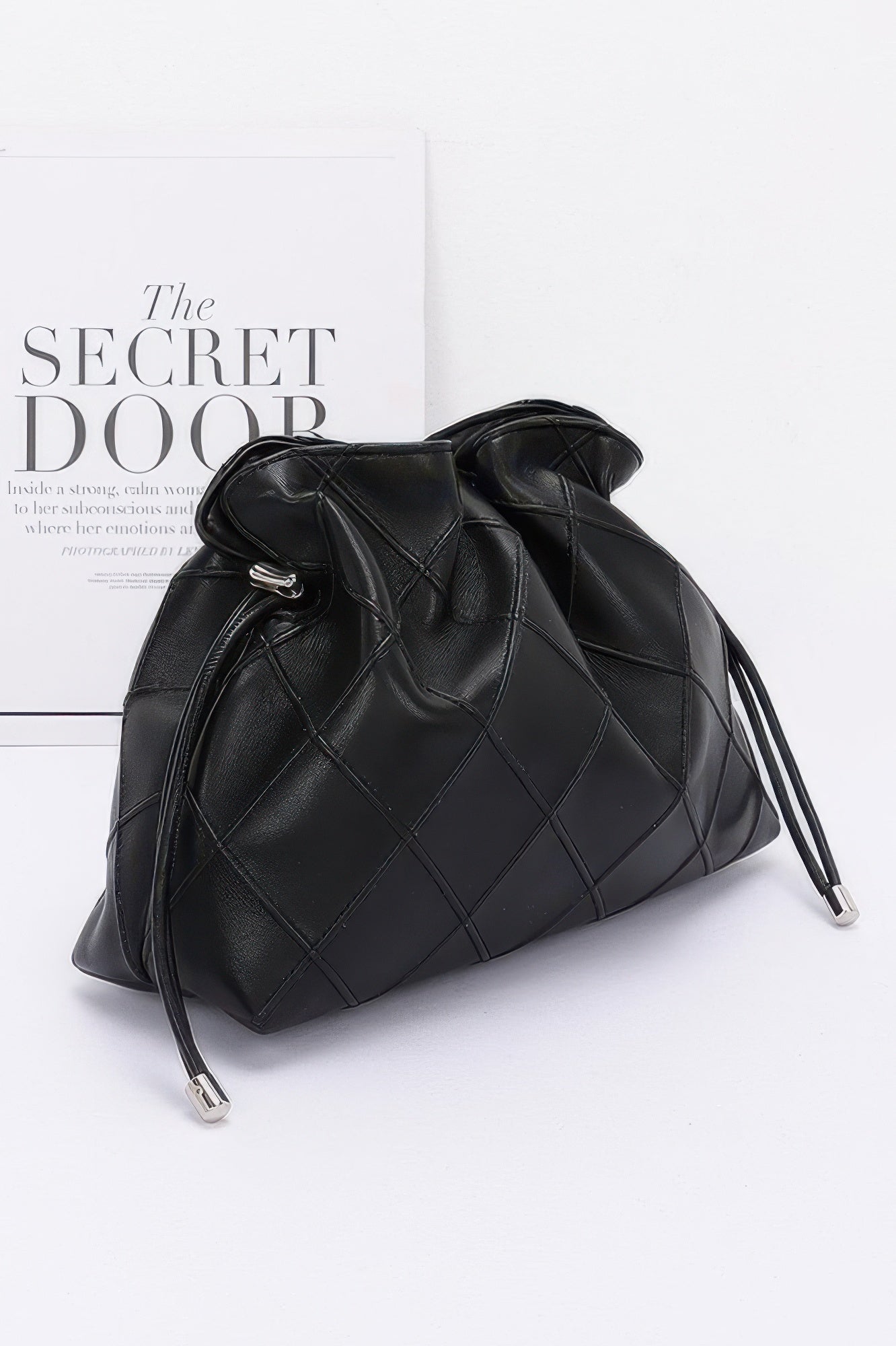 Quilted Faux Leather Adjustable Crossbody Bag Secondary image