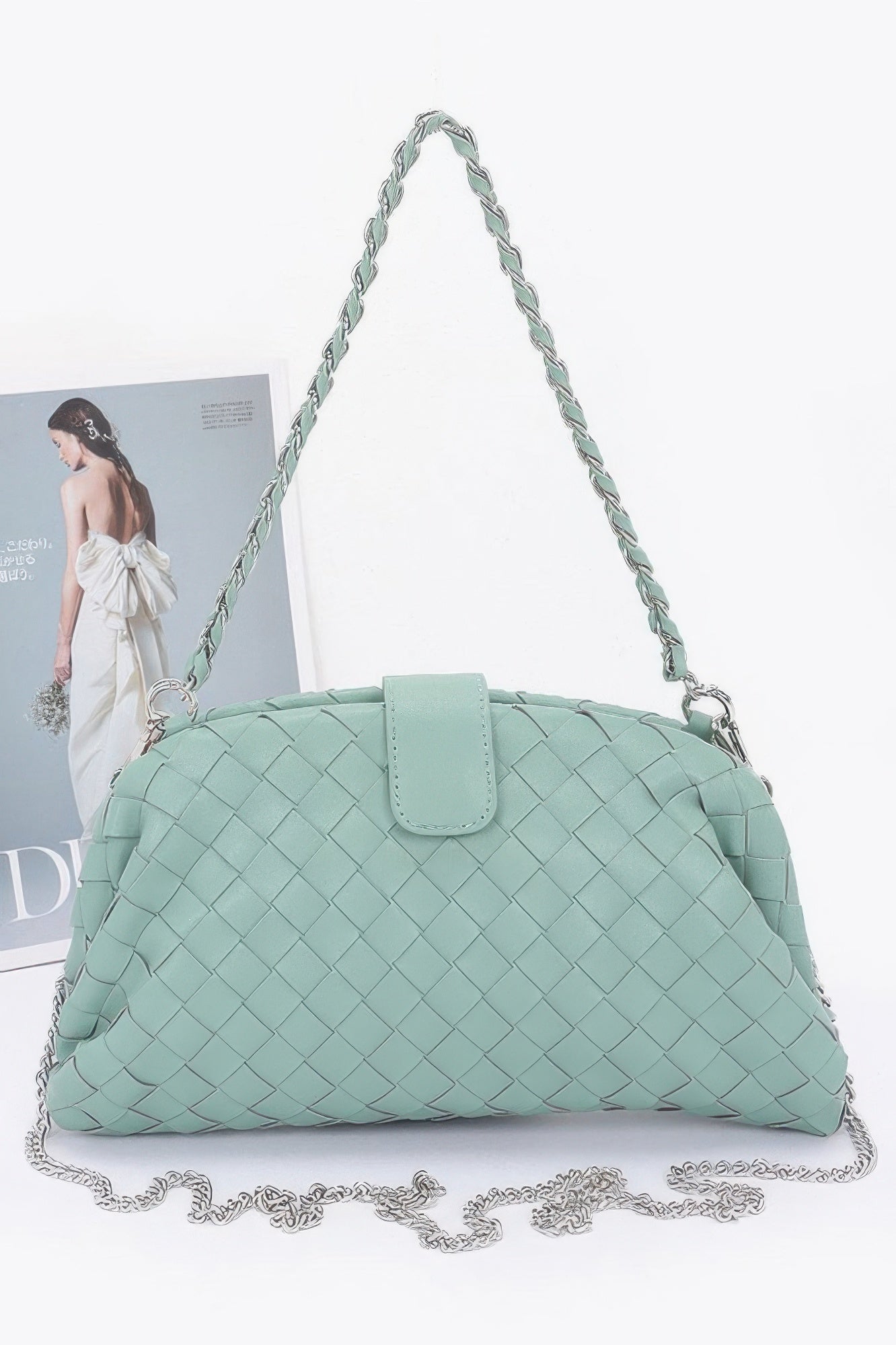 Braided Faux Leather Chain Shoulder Bag Secondary image