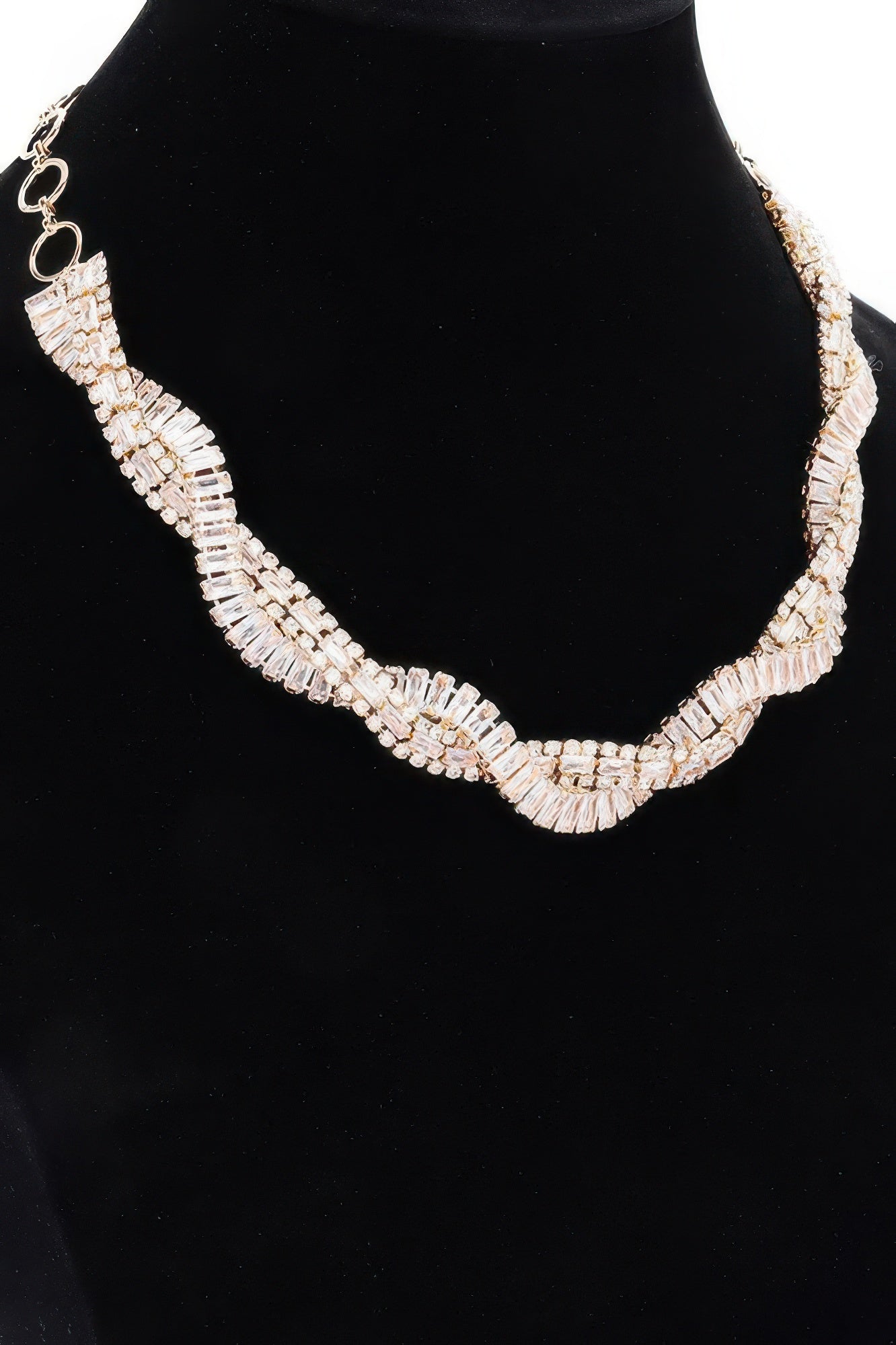 Rhinestone Statement Necklace in Gold or Silver Secondary image