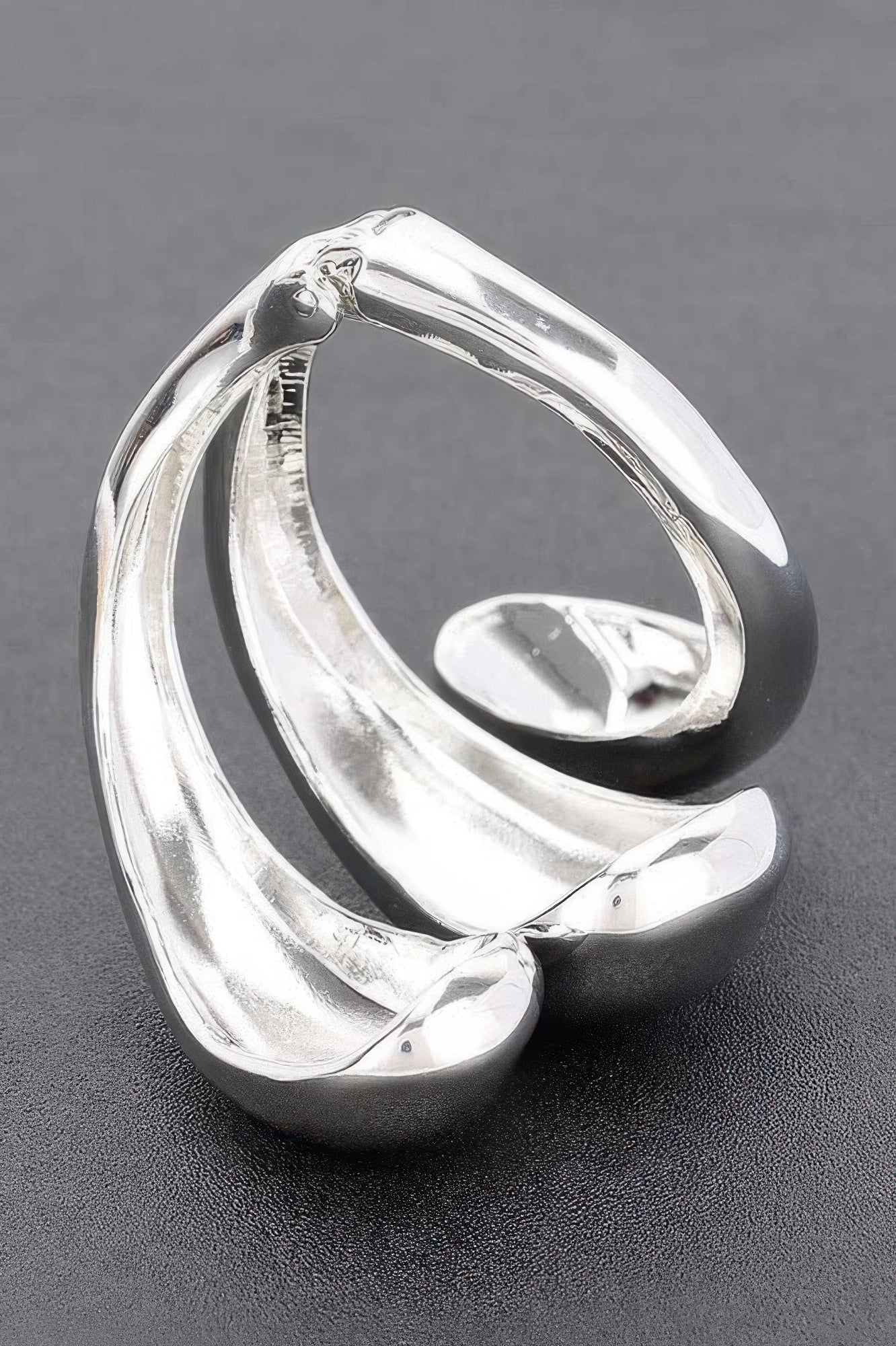 Polished Sculptural Hinged Metal Bracelet Secondary image