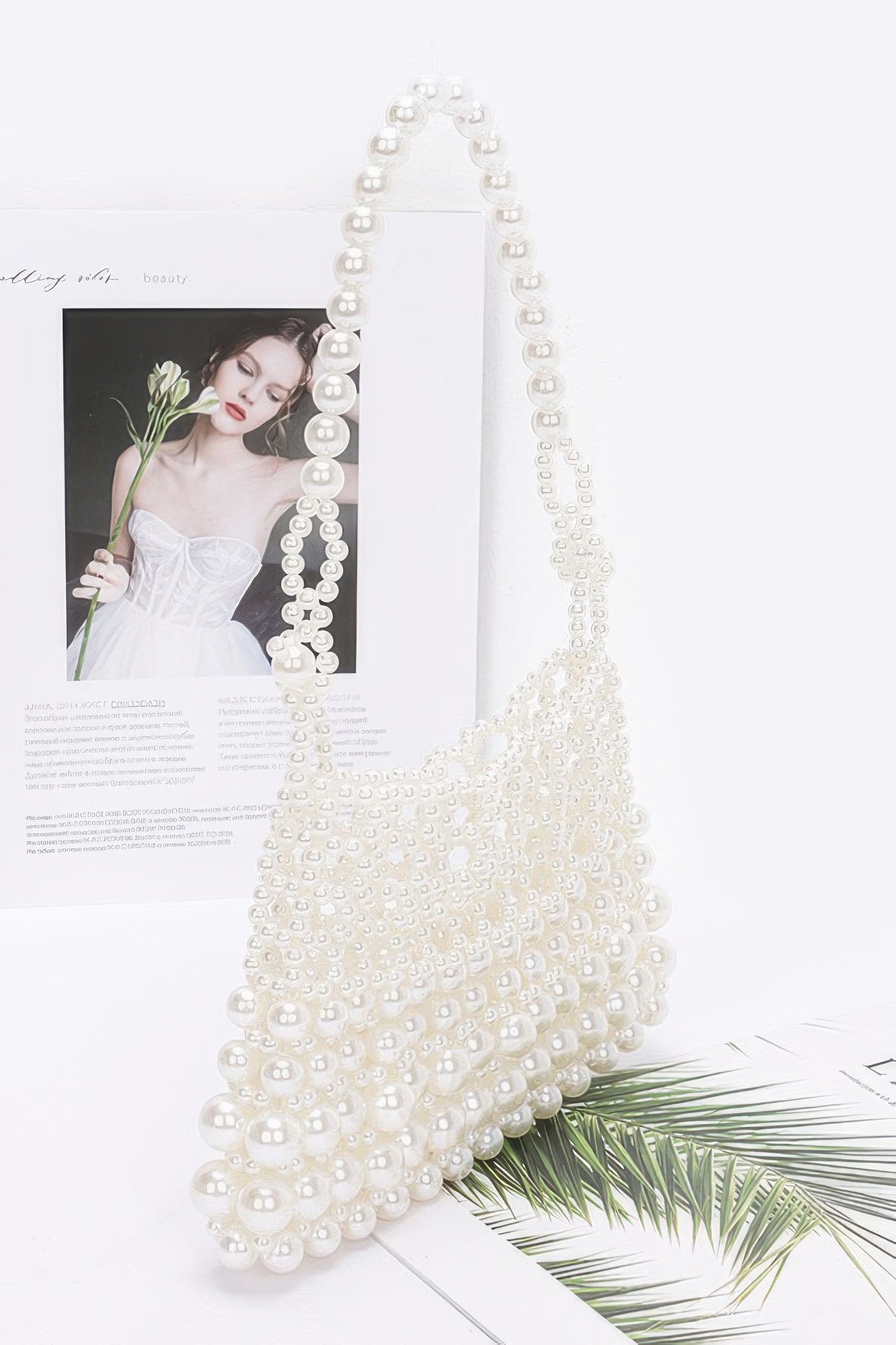 Faux Pearl Beaded Structured Handbag Secondary image
