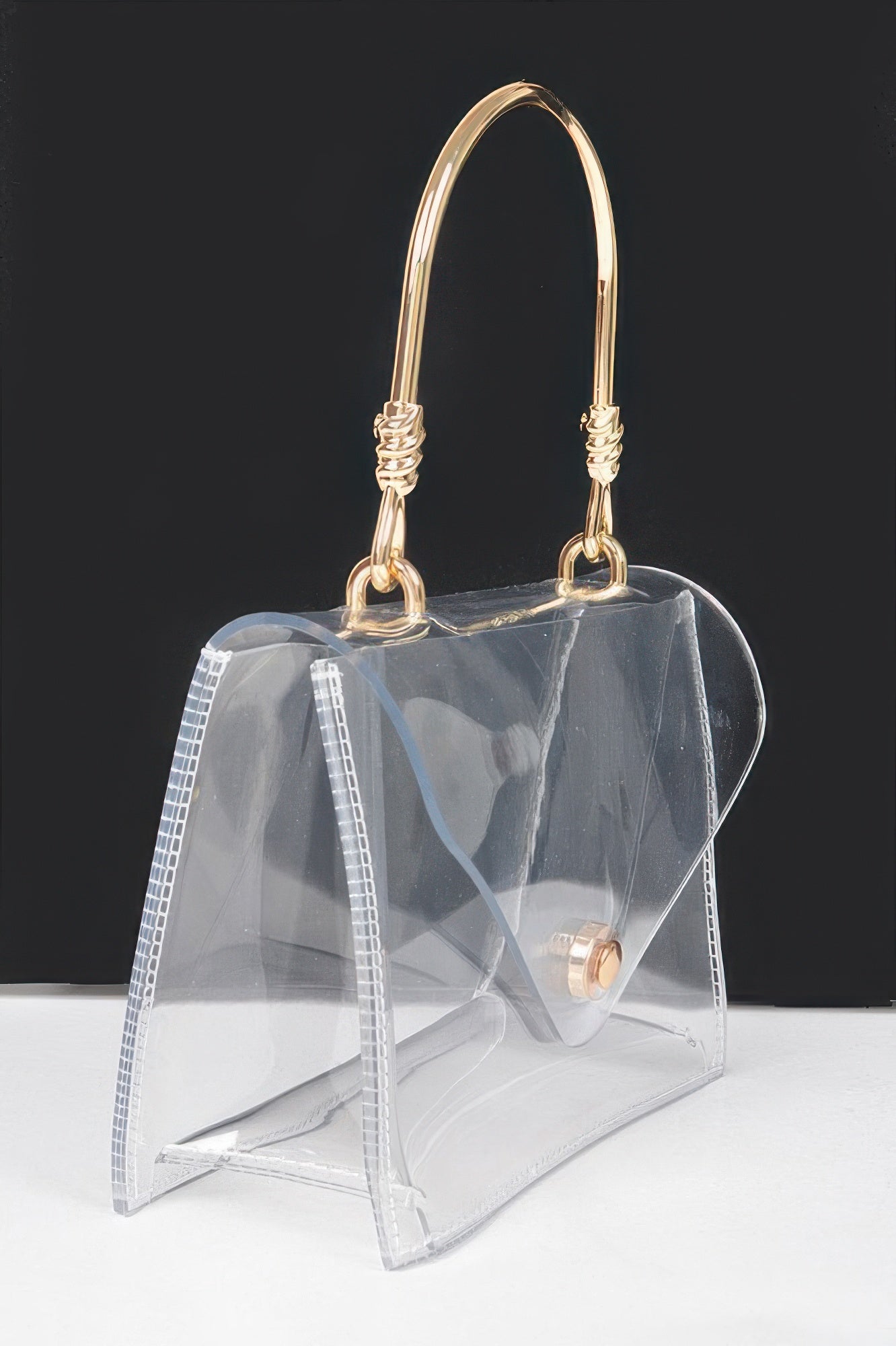 Clear PVC Flap Bag With Metal Handle Secondary image