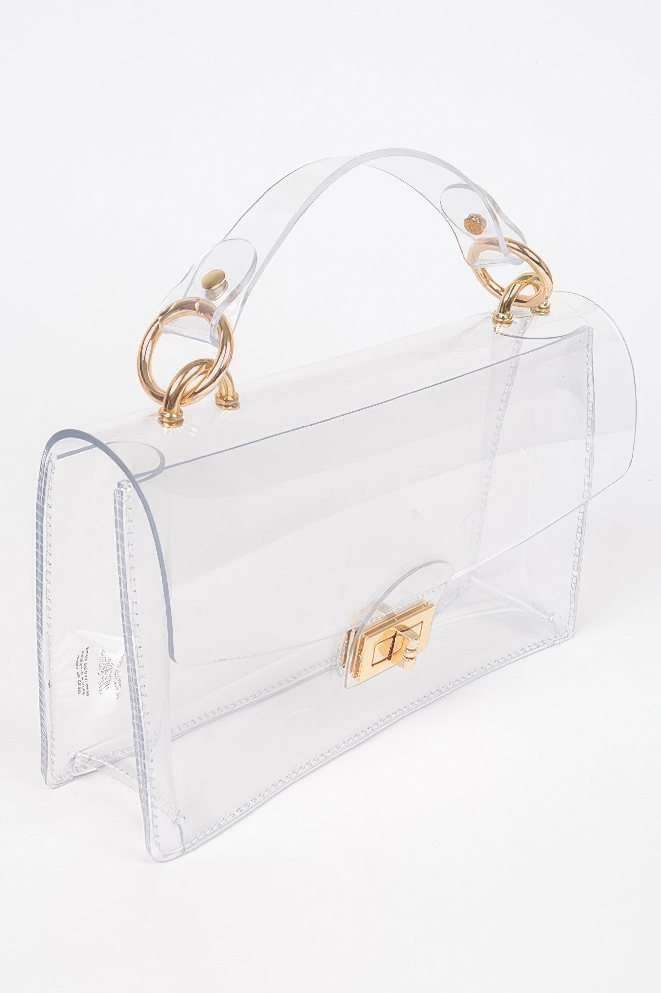 Clear Structured Flap Bag with Metal Hardware Secondary image