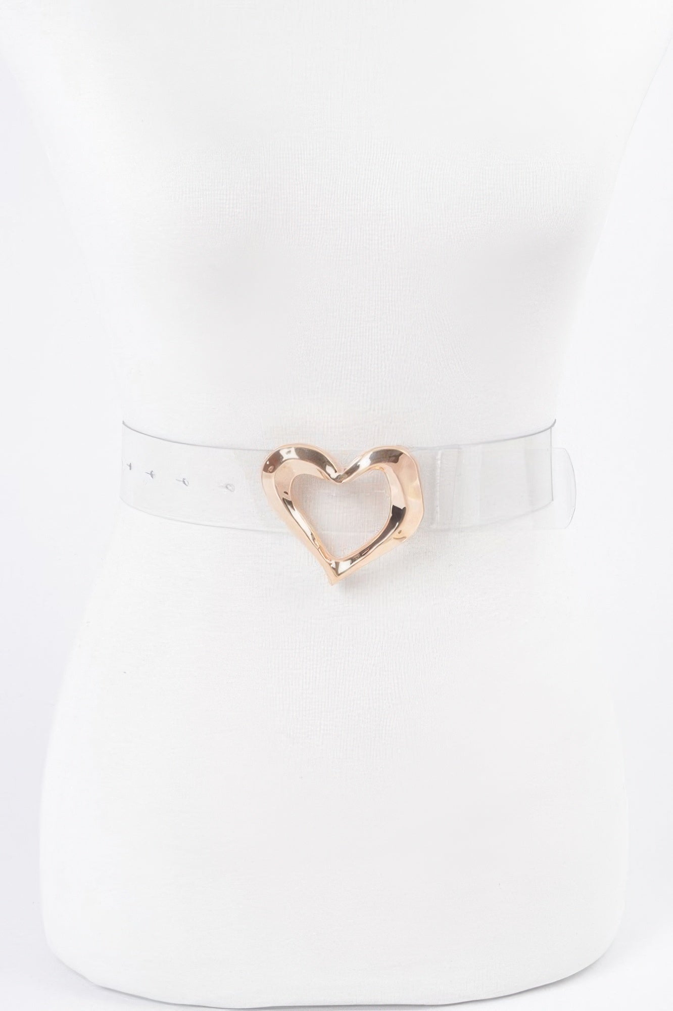 Clear PVC Belt with Heart-Shaped Metal Buckle Secondary image