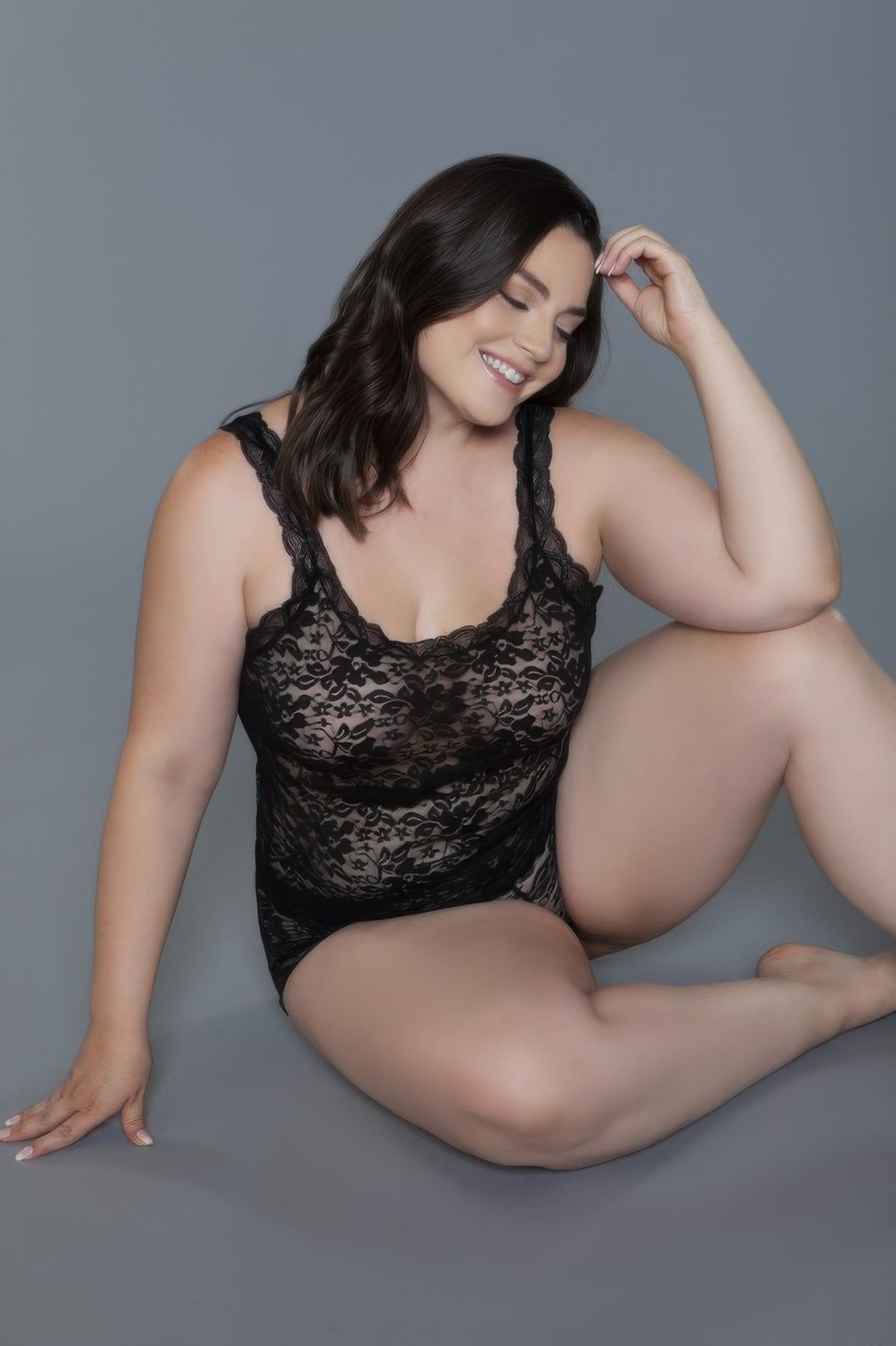Sheer Floral Lace Cami and Shorts Set Secondary image