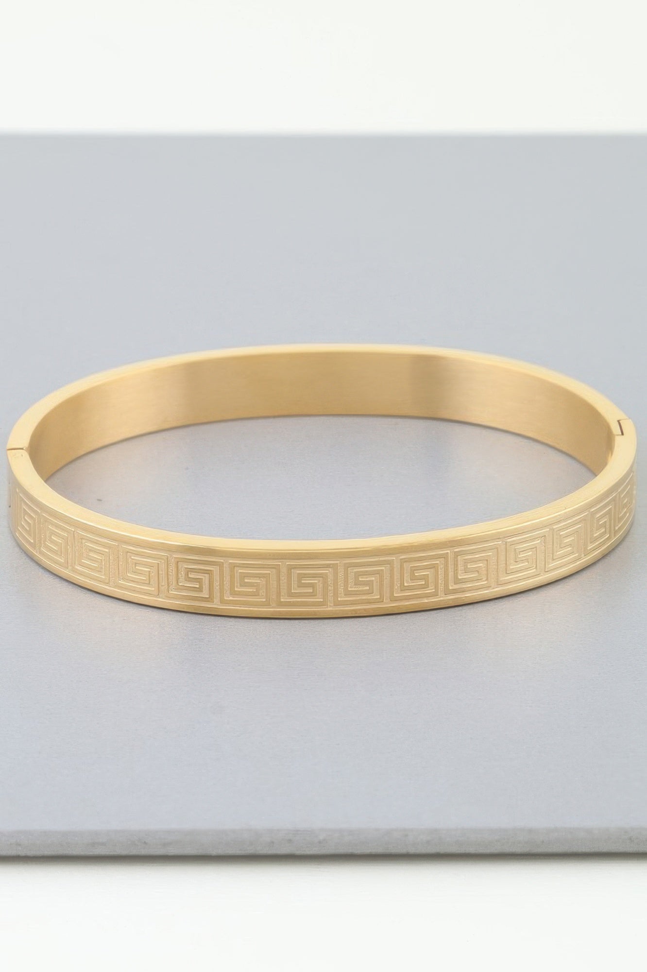 Gold Engraved Maze Cuff Bracelet Secondary image