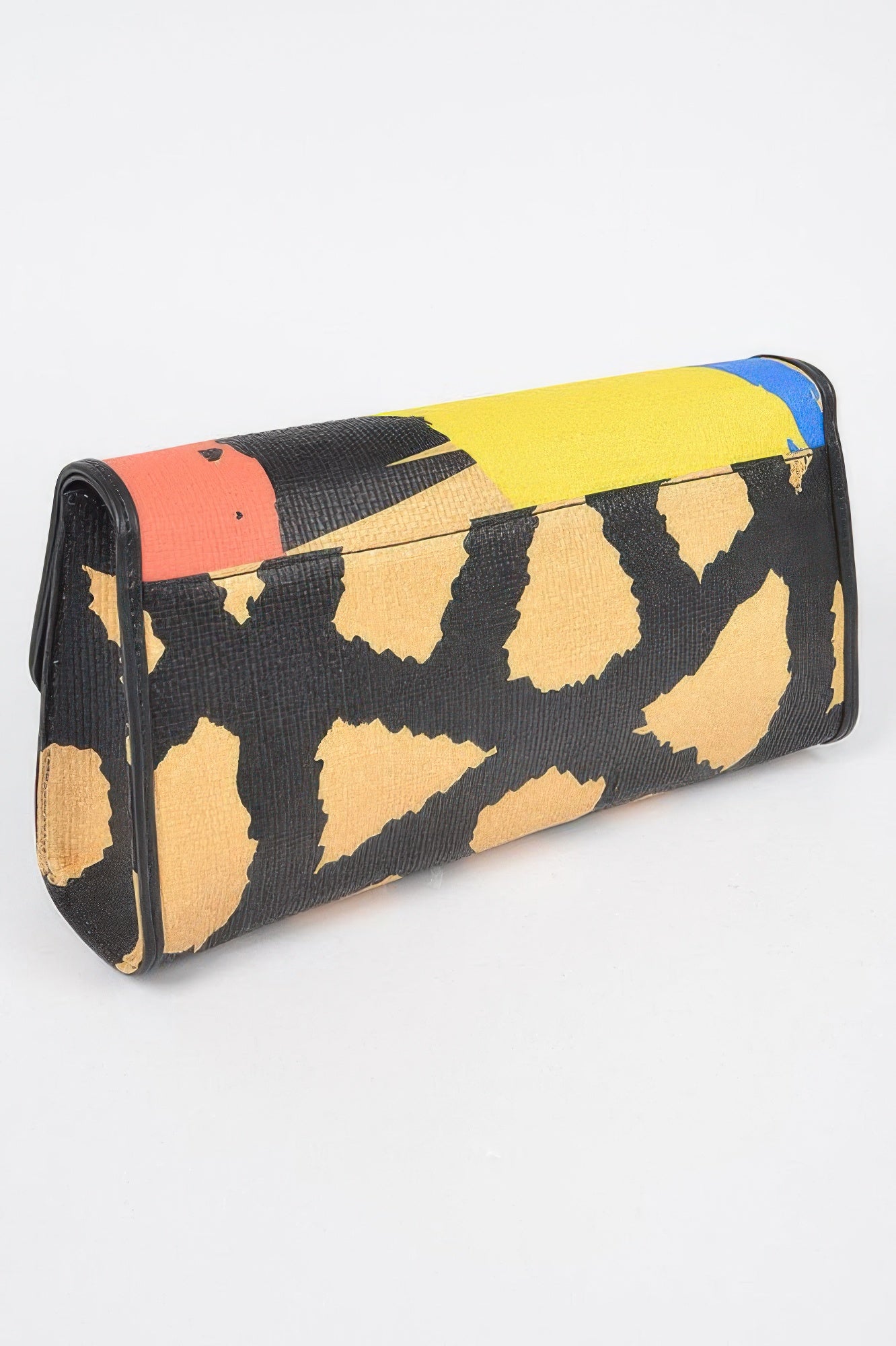 Multicolor Animal Print Clutch With Chain and Wrist Straps Secondary image