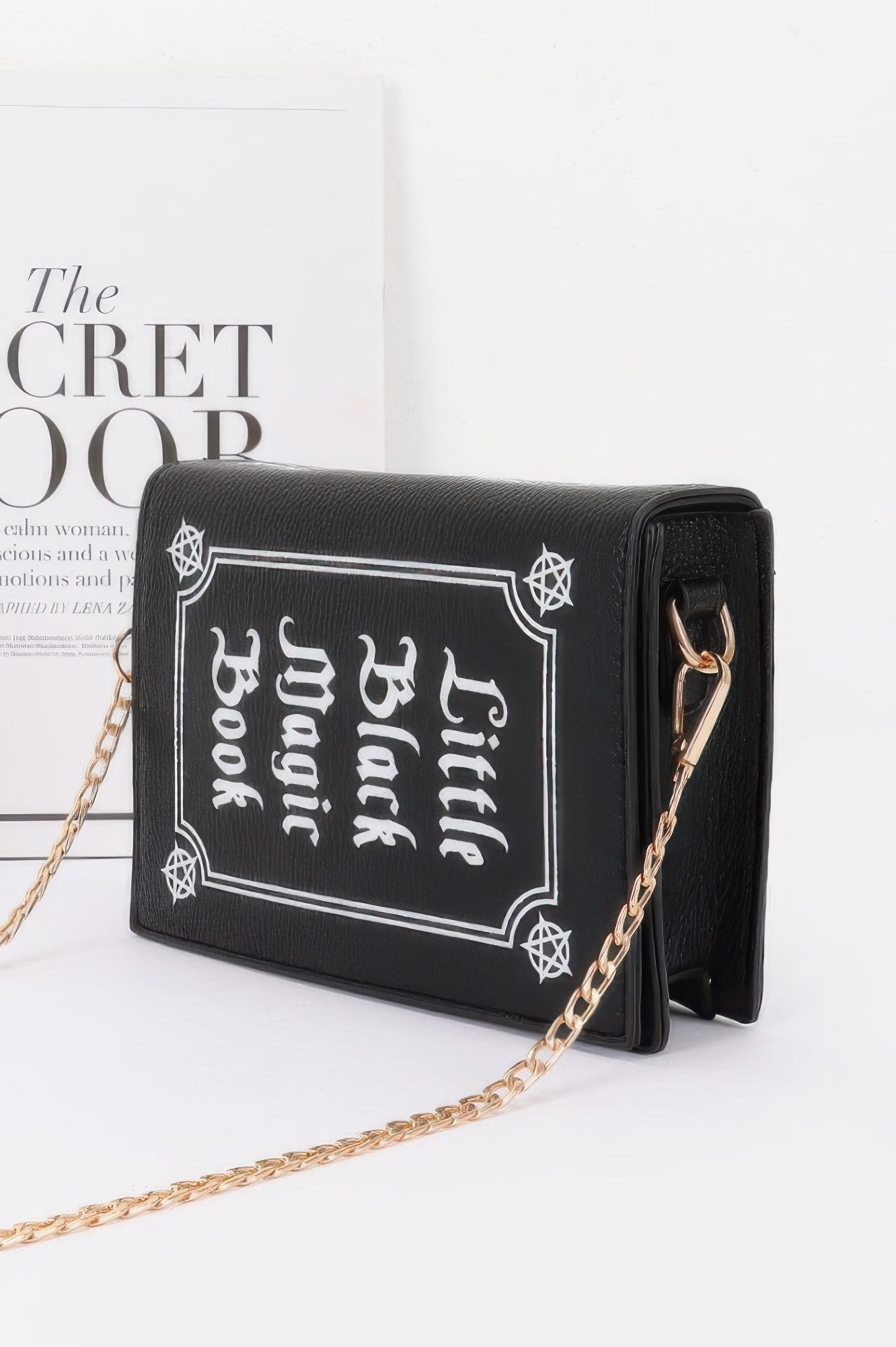 Black Spellbook-Inspired Chain Clutch Secondary image