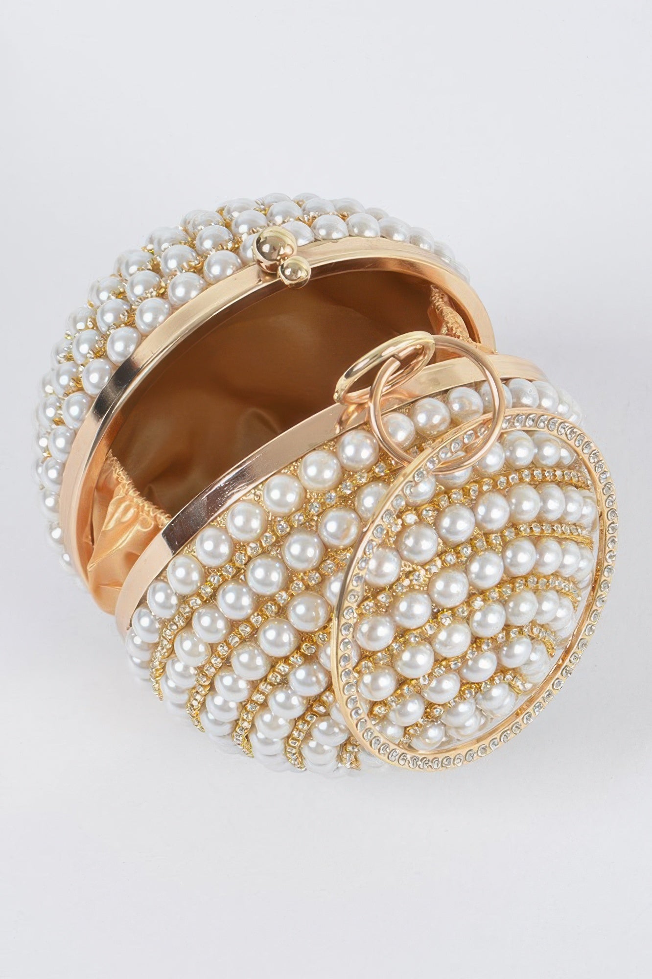 Gold Pearl-Encrusted Sphere Clutch Secondary image