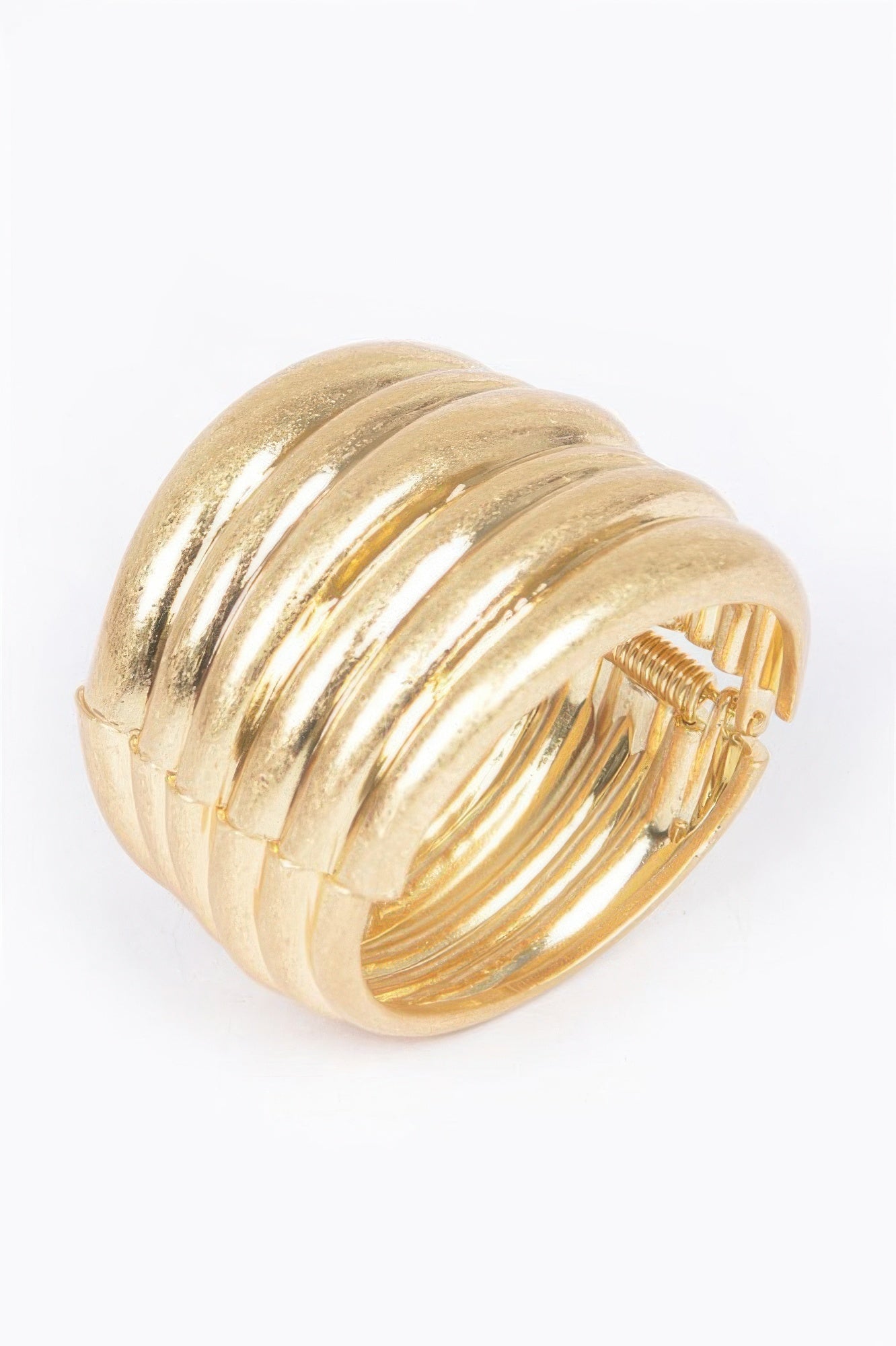 Gold Stacked Bangle-Style Hinge Cuff Secondary image
